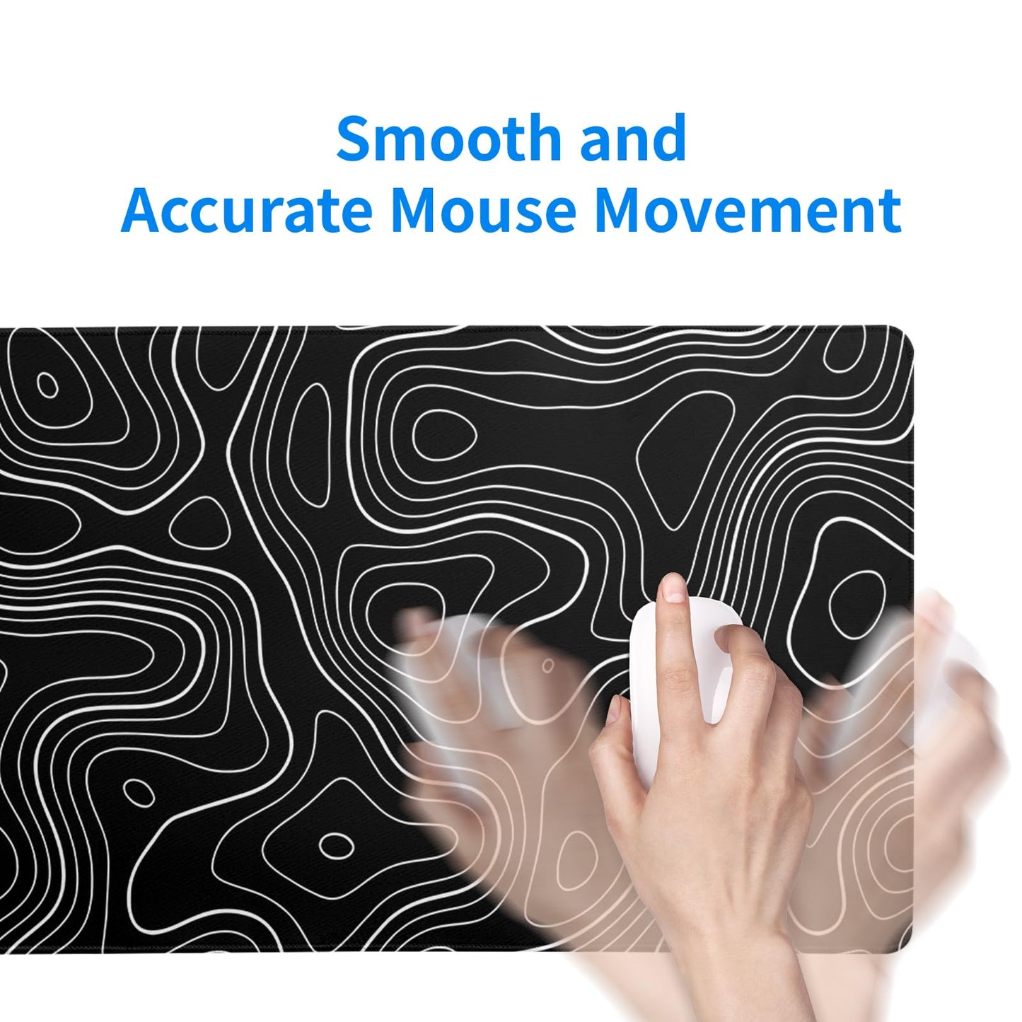 Mountain Gaming Mouse Pad 27.6x11.8 Inch Forest Large Mousepad Extended Grey Mousepad Gaming Non-Slip Rubber Base Stitched Edges Keyboard Mouse Mat Desk Pad for Office Home and Game