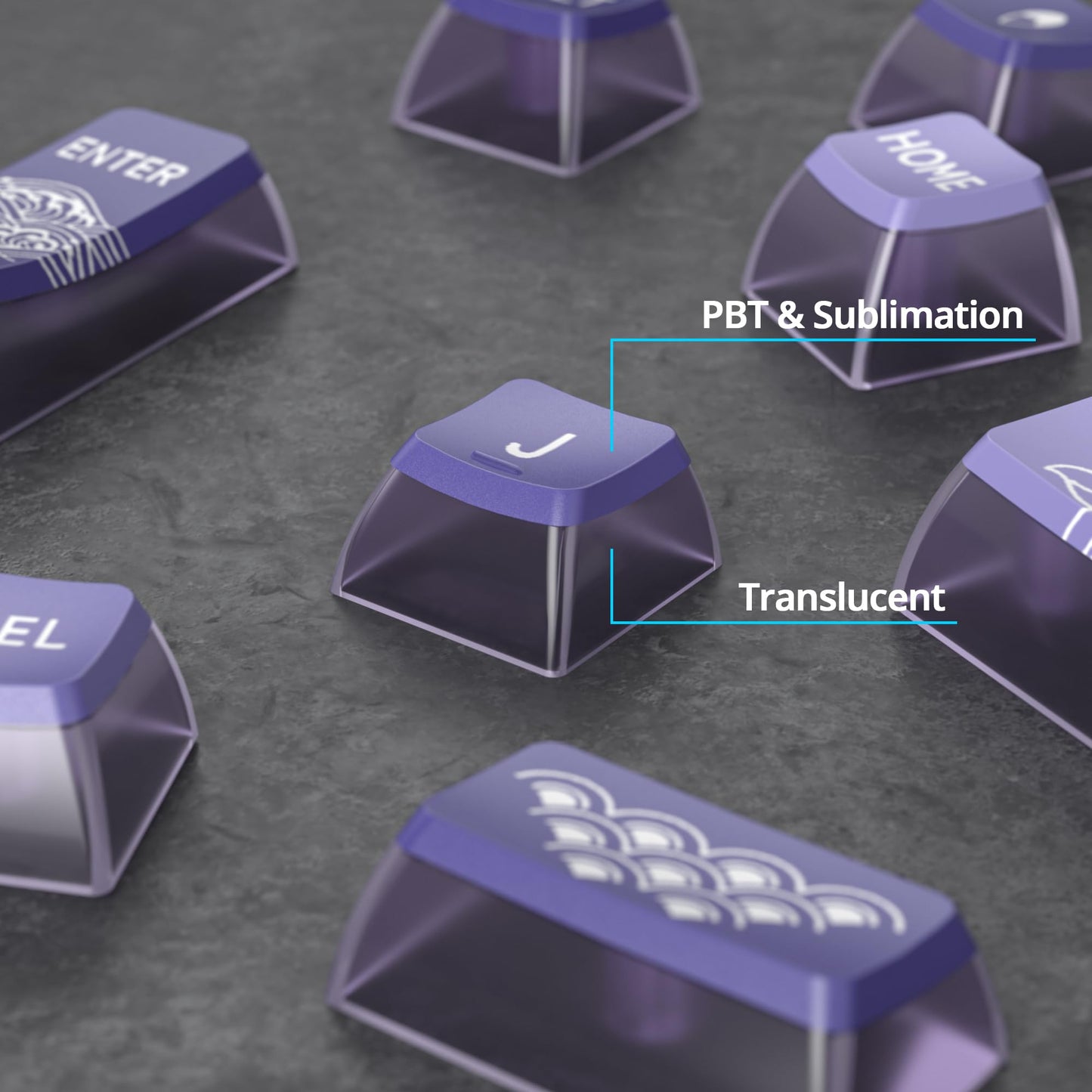 GTSP 61 Keycaps 60 Percent, Ducky One 2 Mini Keycaps for Mechanical Keyboard OEM Profile RGB PBT Keycap Set with Key Puller for Cherry MX Switches SK 61/Joker (Only keycaps) Blue