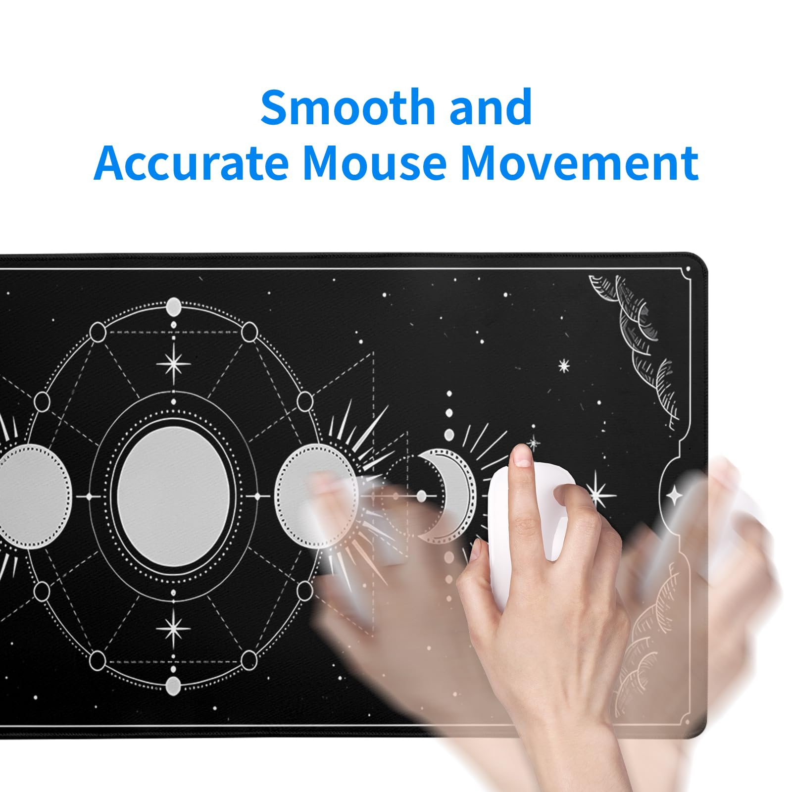 Mountain Gaming Mouse Pad 27.6x11.8 Inch Forest Large Mousepad Extended Grey Mousepad Gaming Non-Slip Rubber Base Stitched Edges Keyboard Mouse Mat Desk Pad for Office Home and Game