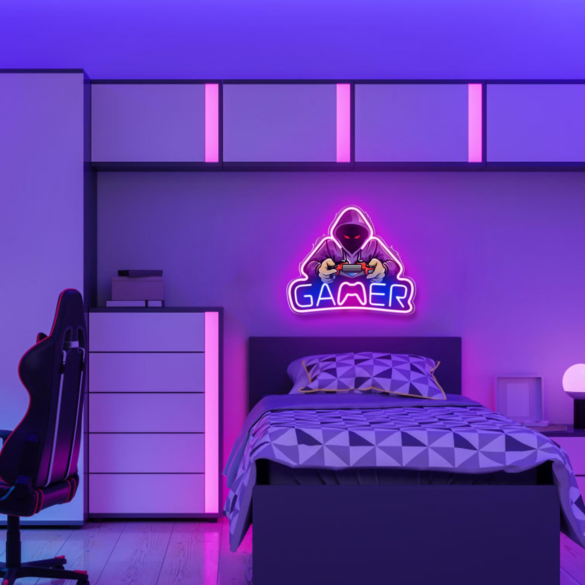 Gaming Neon Sign - LED Neon Light for Game Room Decoration | Teen Gamer Gift Home Decor