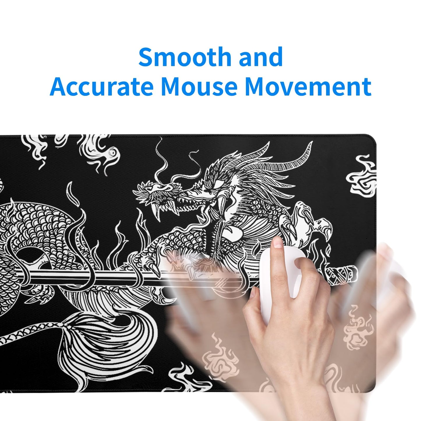 Mountain Gaming Mouse Pad 27.6x11.8 Inch Forest Large Mousepad Extended Grey Mousepad Gaming Non-Slip Rubber Base Stitched Edges Keyboard Mouse Mat Desk Pad for Office Home and Game