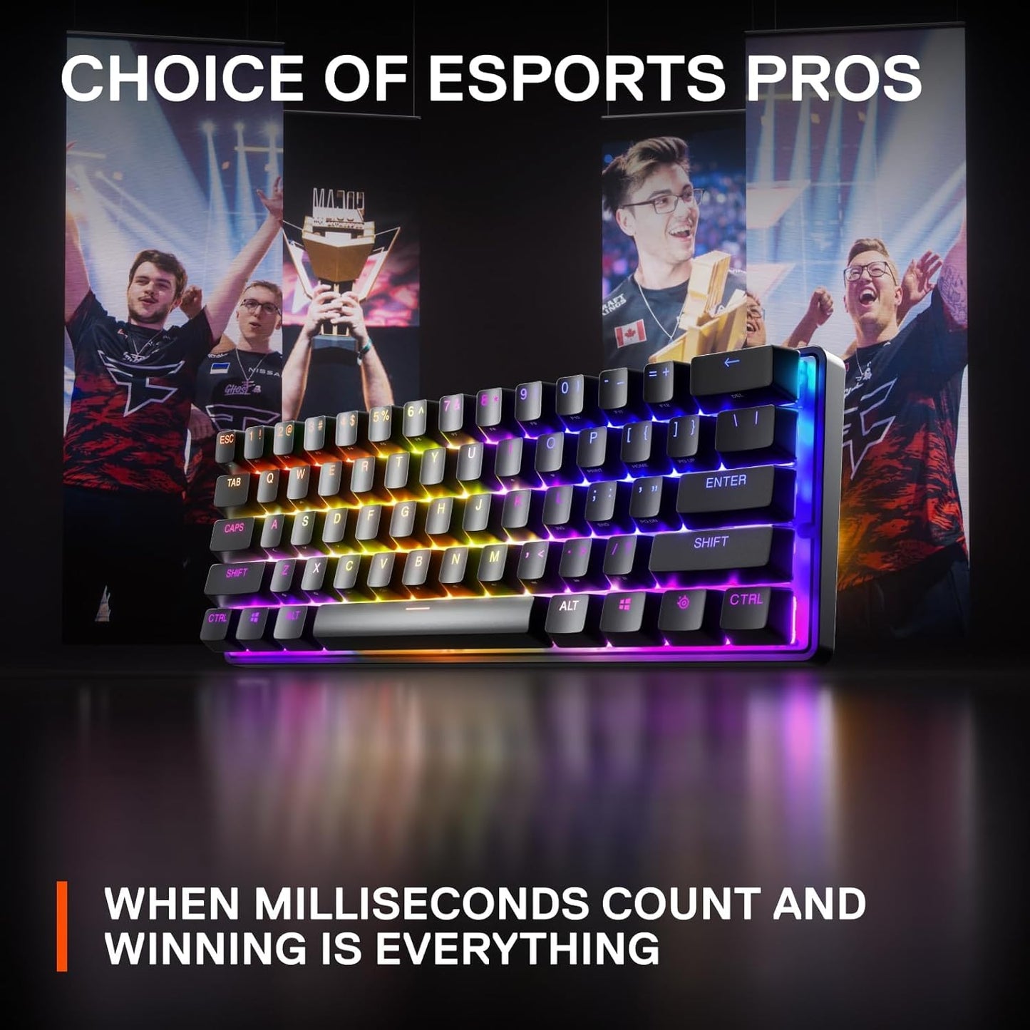 SteelSeries Apex Pro HyperMagnetic Gaming Keyboard — Adjustable Actuation — OLED Screen — RGB – USB Passthrough
