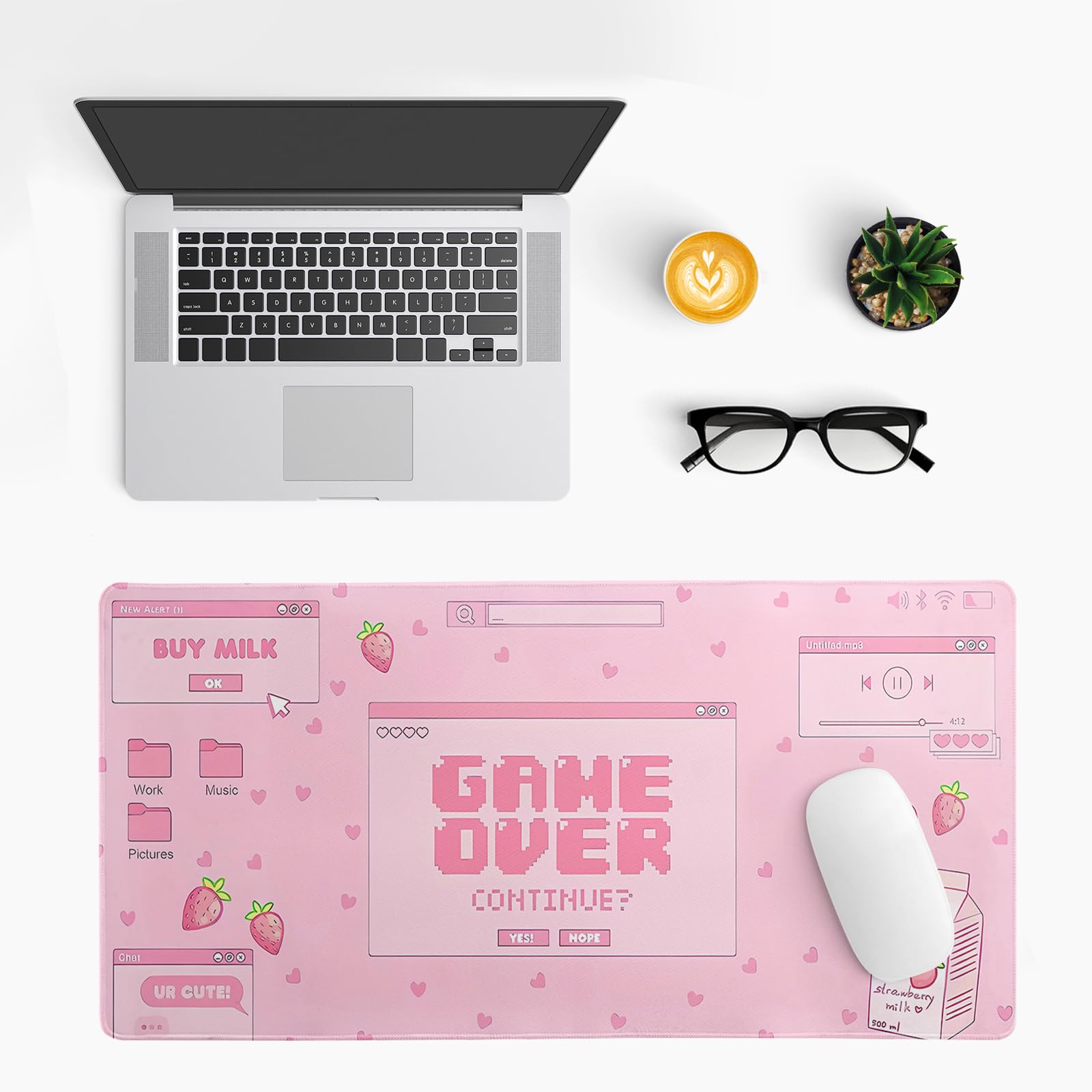 Mountain Gaming Mouse Pad 27.6x11.8 Inch Forest Large Mousepad Extended Grey Mousepad Gaming Non-Slip Rubber Base Stitched Edges Keyboard Mouse Mat Desk Pad for Office Home and Game