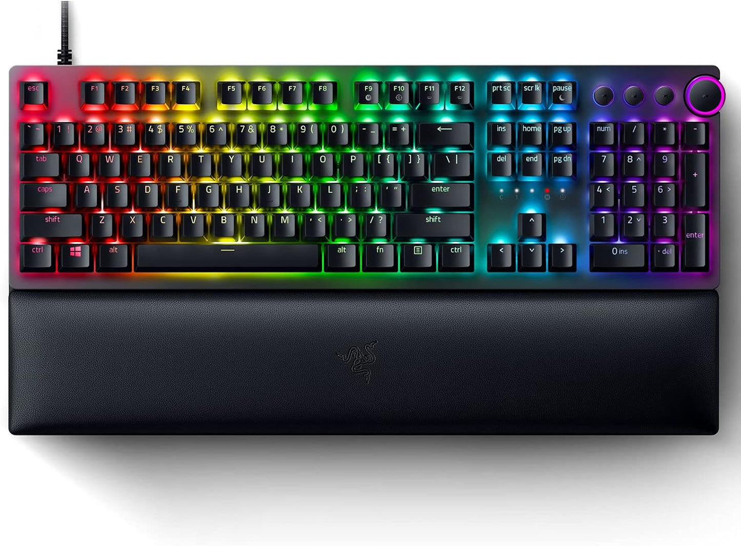 Razer Huntsman V2 Optical Gaming Keyboard: Linear Optical Switches - 8000Hz Polling Rate - Doubleshot PBT Keycaps - Dedicated Media Keys & Dial - Ergonomic Wrist Rest - Snap Tap Classic Black Huntsman V2 Clicky Optical Switches