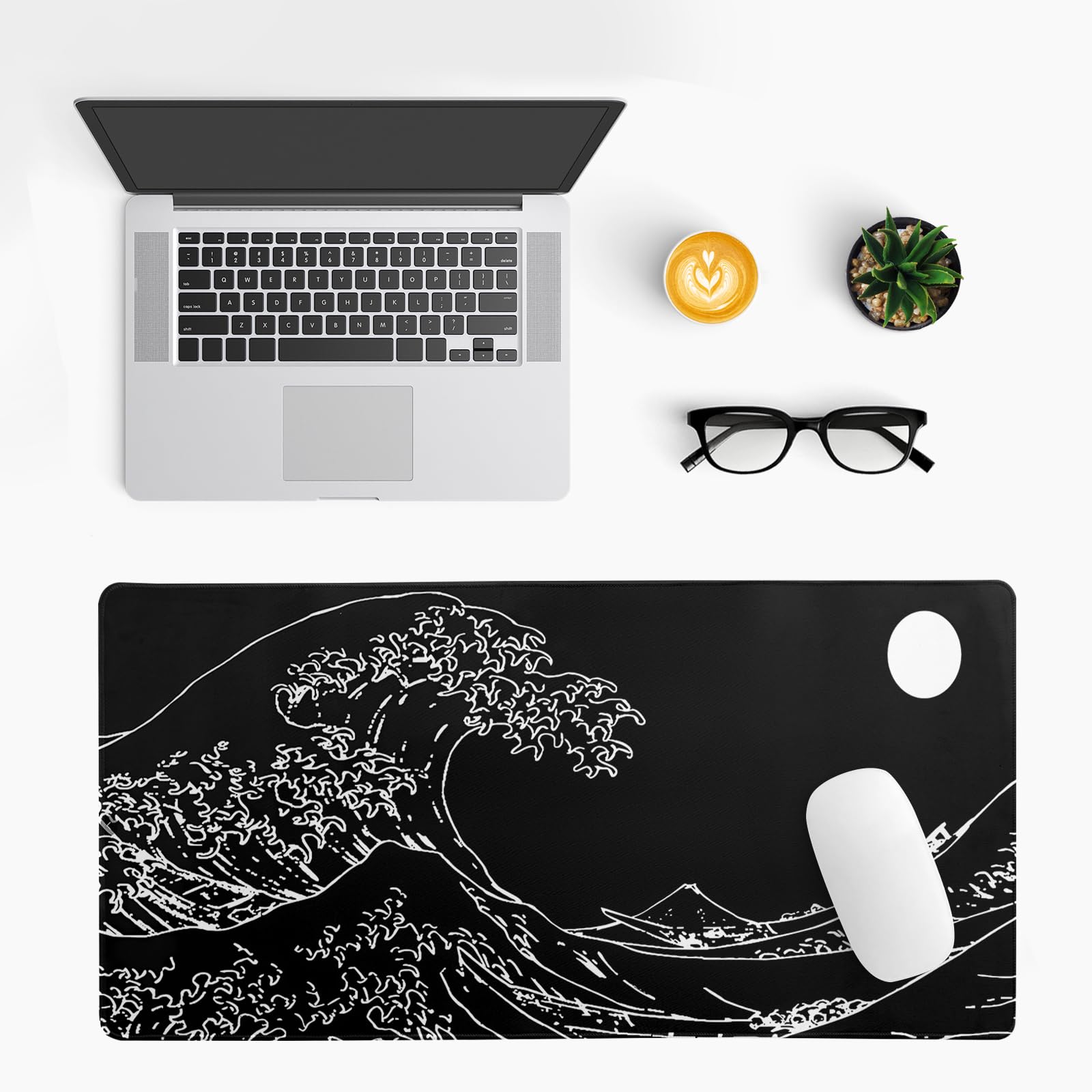 Mountain Gaming Mouse Pad 27.6x11.8 Inch Forest Large Mousepad Extended Grey Mousepad Gaming Non-Slip Rubber Base Stitched Edges Keyboard Mouse Mat Desk Pad for Office Home and Game
