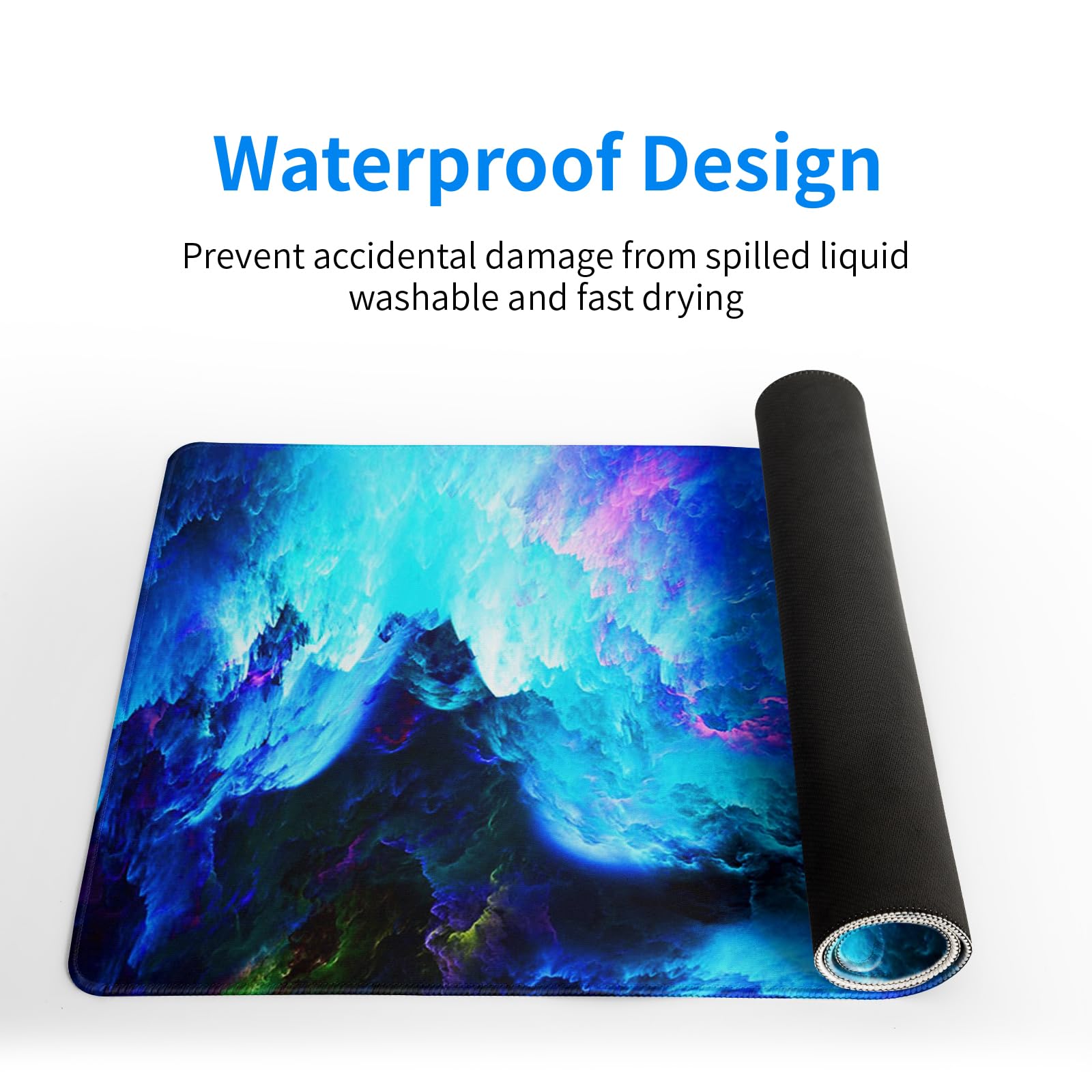 Mountain Gaming Mouse Pad 27.6x11.8 Inch Forest Large Mousepad Extended Grey Mousepad Gaming Non-Slip Rubber Base Stitched Edges Keyboard Mouse Mat Desk Pad for Office Home and Game