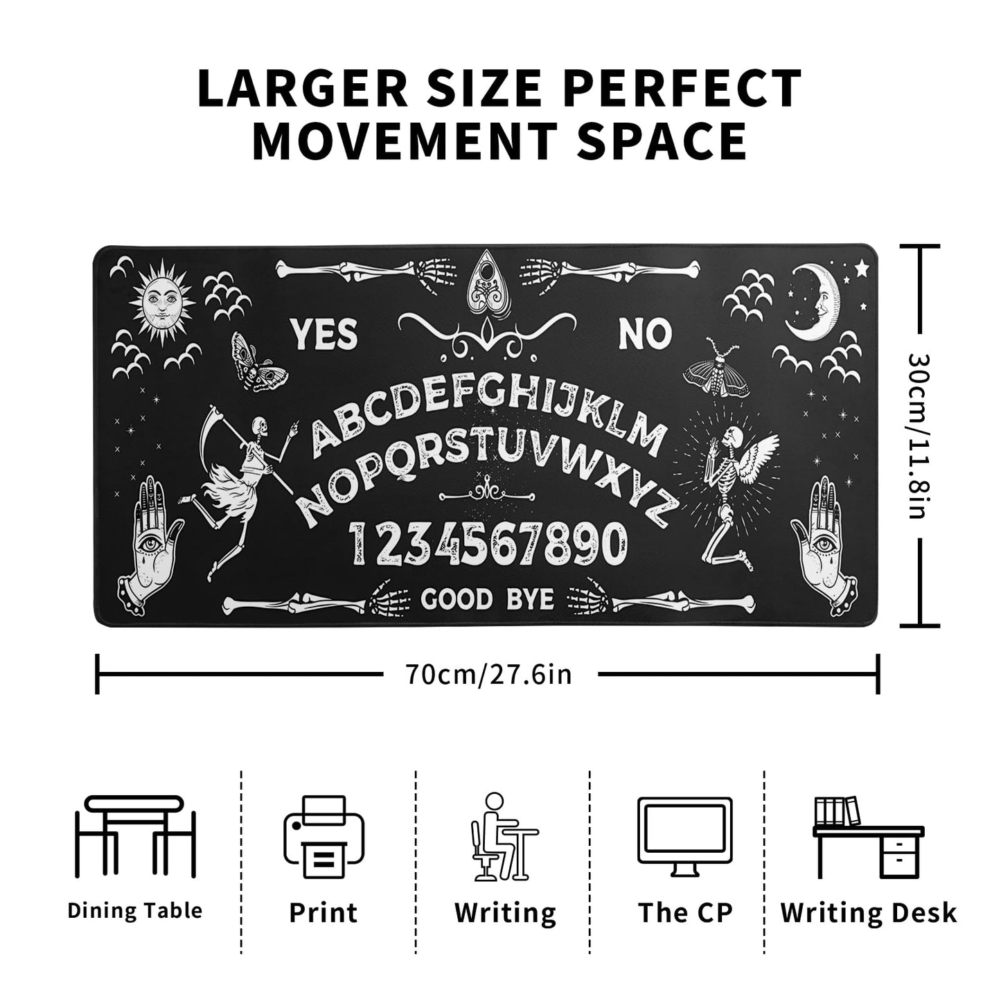 Mountain Gaming Mouse Pad 27.6x11.8 Inch Forest Large Mousepad Extended Grey Mousepad Gaming Non-Slip Rubber Base Stitched Edges Keyboard Mouse Mat Desk Pad for Office Home and Game