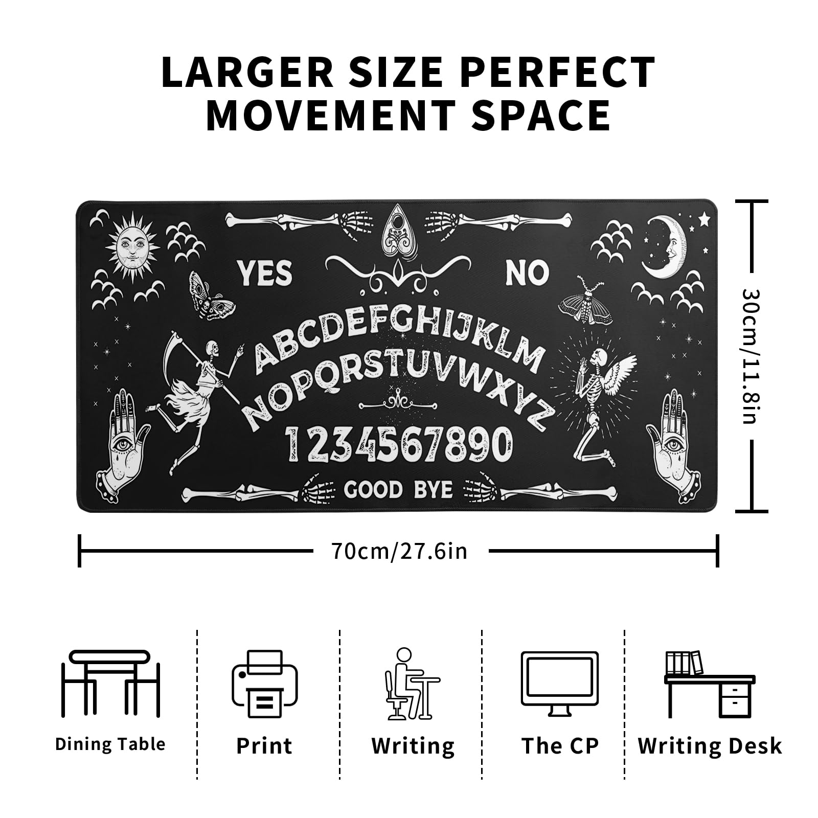 Mountain Gaming Mouse Pad 27.6x11.8 Inch Forest Large Mousepad Extended Grey Mousepad Gaming Non-Slip Rubber Base Stitched Edges Keyboard Mouse Mat Desk Pad for Office Home and Game