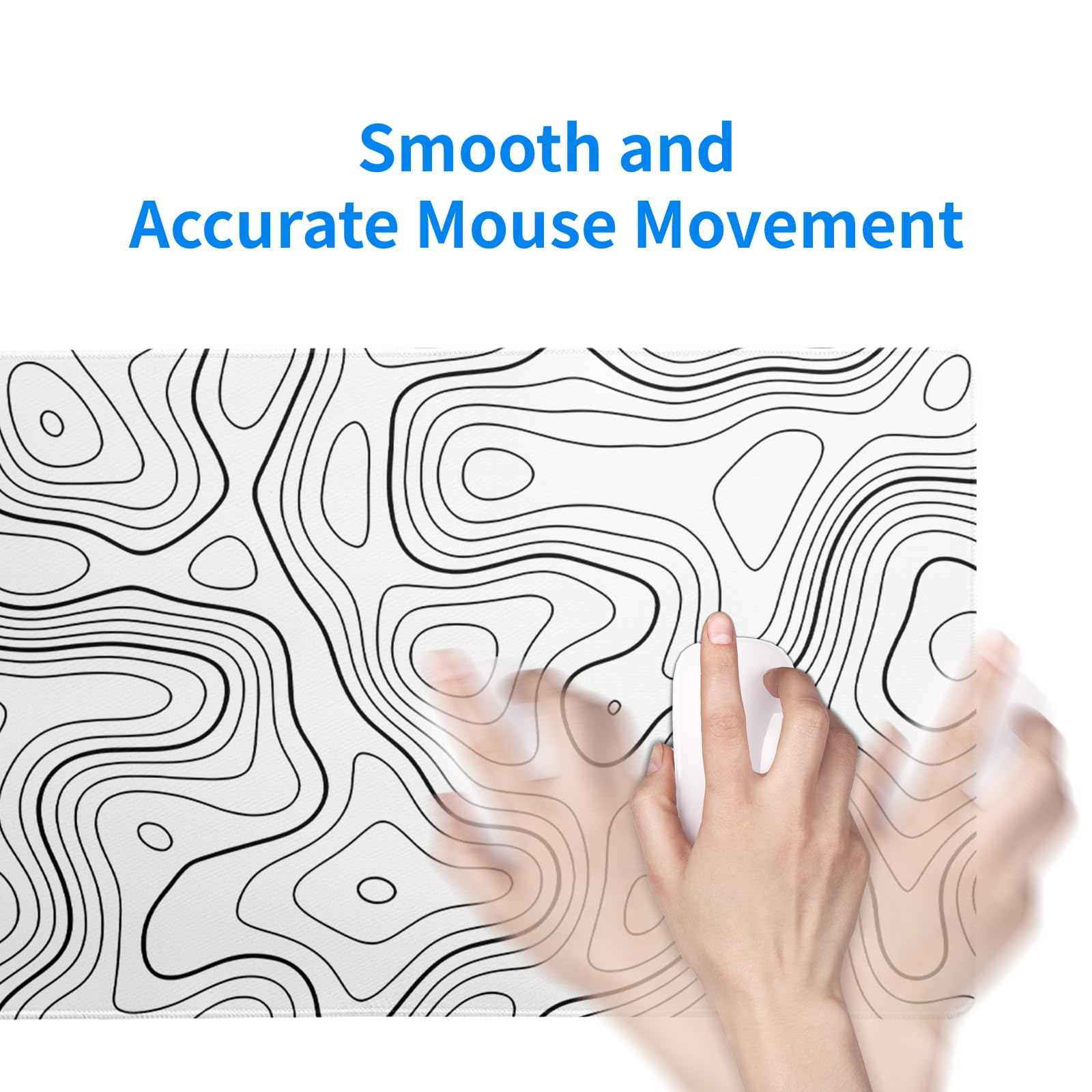 Mountain Gaming Mouse Pad 27.6x11.8 Inch Forest Large Mousepad Extended Grey Mousepad Gaming Non-Slip Rubber Base Stitched Edges Keyboard Mouse Mat Desk Pad for Office Home and Game