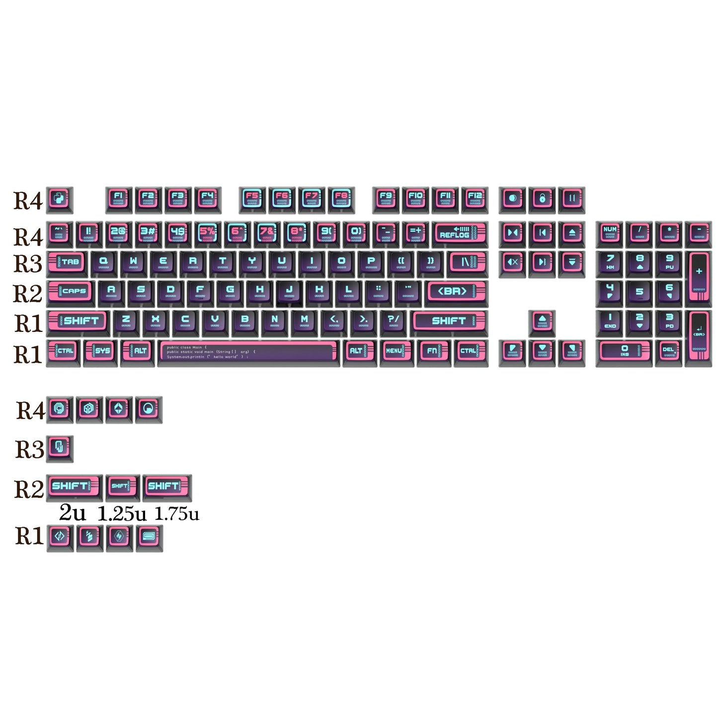 GTSP 61 Keycaps 60 Percent, Ducky One 2 Mini Keycaps for Mechanical Keyboard OEM Profile RGB PBT Keycap Set with Key Puller for Cherry MX Switches SK 61/Joker (Only keycaps) Blue