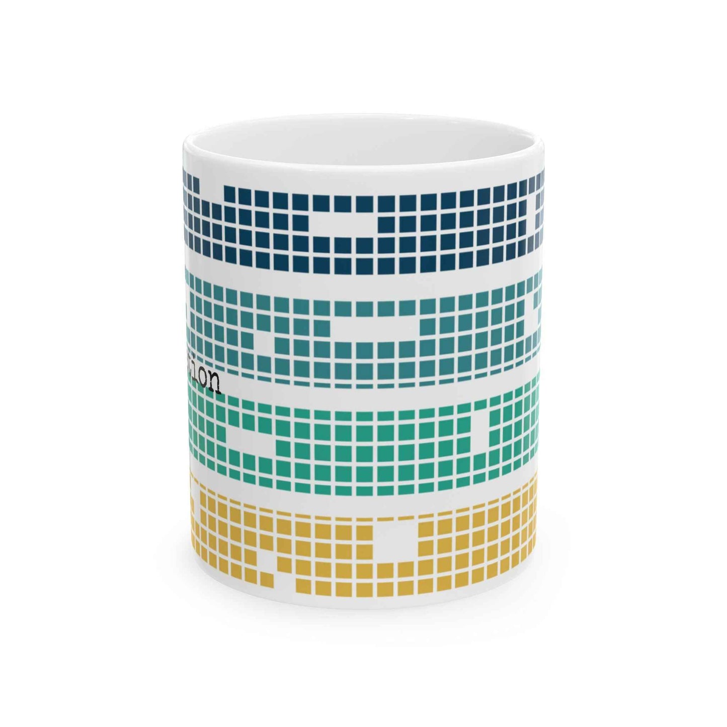 Meditation Mug - Tetris Inspired 11oz Ceramic Coffee Cup | Mindfulness Gift 11oz Mug