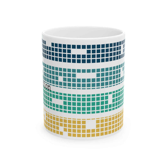 Meditation Mug - Tetris Inspired 11oz Ceramic Coffee Cup | Mindfulness Gift 11oz Mug