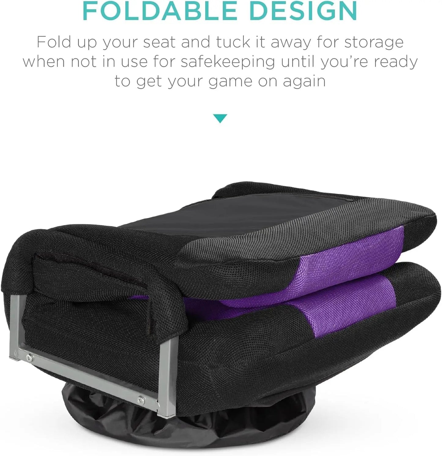 Best Choice Products Swivel Gaming Chair 360 Degree Multipurpose Floor Chair Rocker for TV, Reading, Playing Video Games w/Lumbar Support, Armrest Handles, Adjustable Backrest - Black/Red