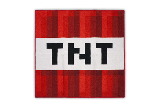 Minecraft TNT Area Rug - Pixelated Game Rug | 39-Inch Square Polyester Carpet Tnt Block Area Rug Home Decor