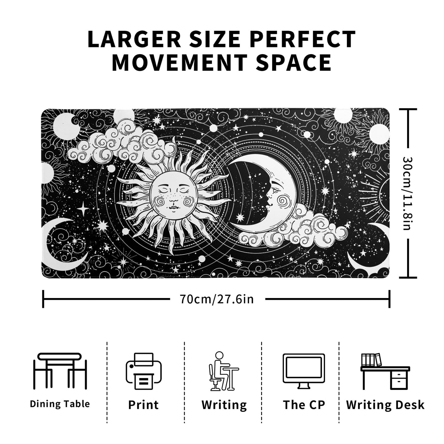 Mountain Gaming Mouse Pad 27.6x11.8 Inch Forest Large Mousepad Extended Grey Mousepad Gaming Non-Slip Rubber Base Stitched Edges Keyboard Mouse Mat Desk Pad for Office Home and Game