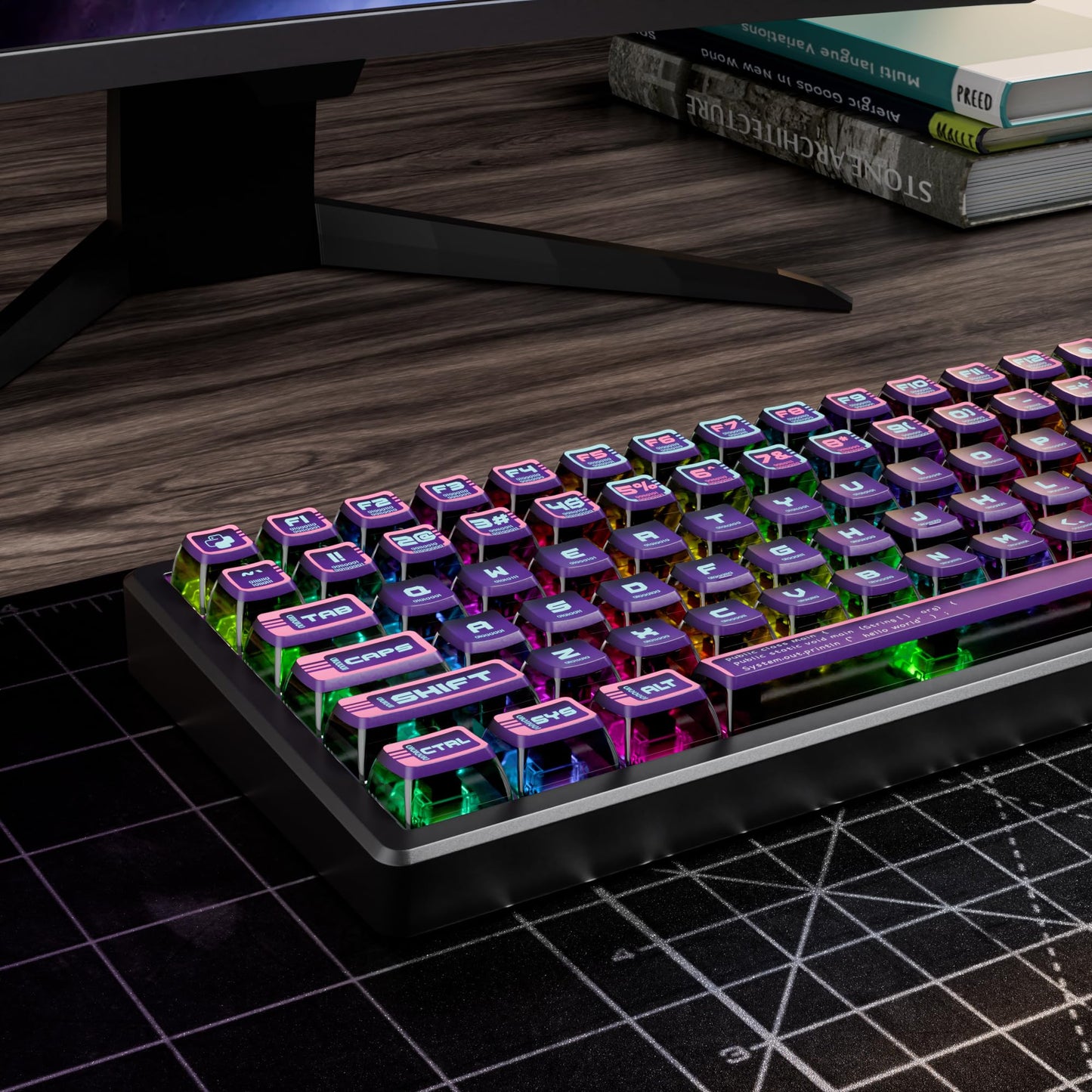GTSP 61 Keycaps 60 Percent, Ducky One 2 Mini Keycaps for Mechanical Keyboard OEM Profile RGB PBT Keycap Set with Key Puller for Cherry MX Switches SK 61/Joker (Only keycaps) Blue