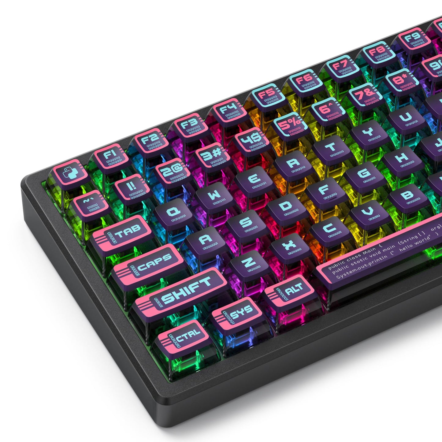 GTSP 61 Keycaps 60 Percent, Ducky One 2 Mini Keycaps for Mechanical Keyboard OEM Profile RGB PBT Keycap Set with Key Puller for Cherry MX Switches SK 61/Joker (Only keycaps) Blue
