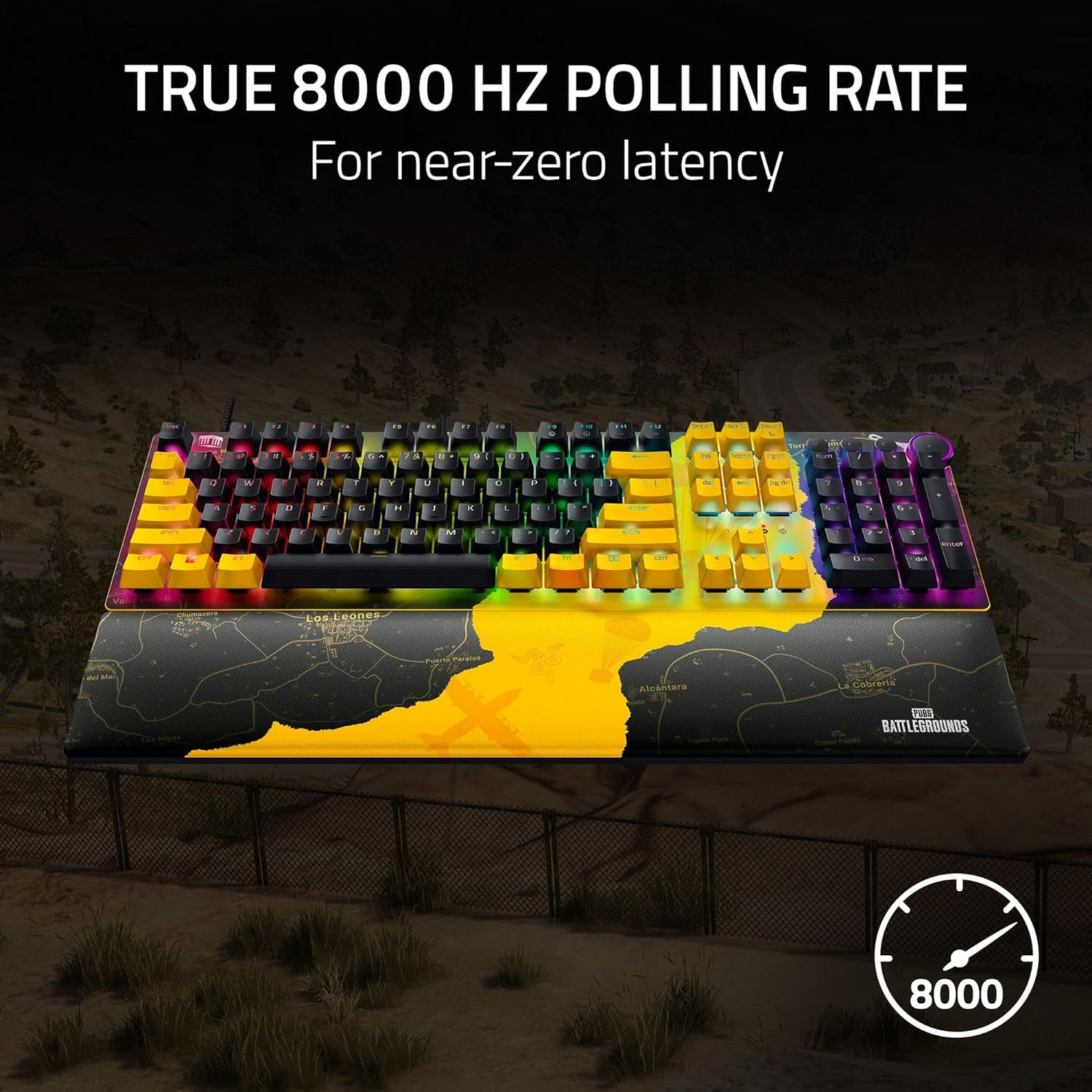 Razer Huntsman V2 Optical Gaming Keyboard: Linear Optical Switches - 8000Hz Polling Rate - Doubleshot PBT Keycaps - Dedicated Media Keys & Dial - Ergonomic Wrist Rest - Snap Tap
