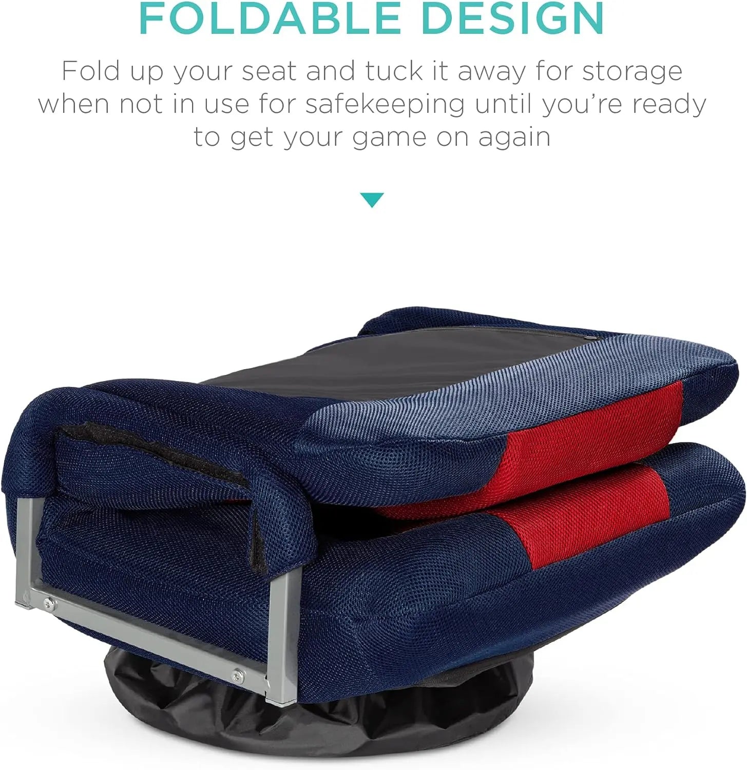 Best Choice Products Swivel Gaming Chair 360 Degree Multipurpose Floor Chair Rocker for TV, Reading, Playing Video Games w/Lumbar Support, Armrest Handles, Adjustable Backrest - Black/Red