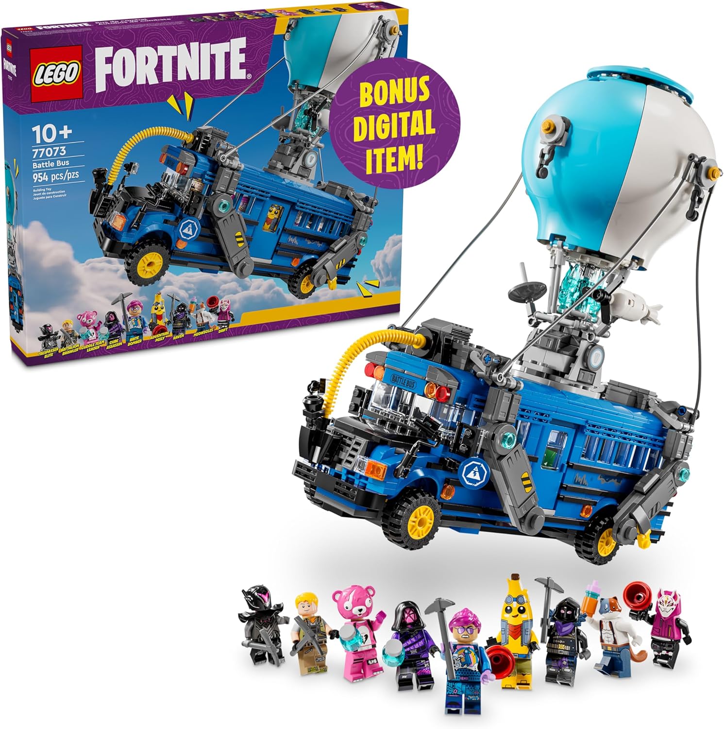 LEGO Fortnite Battle Bus – Collectible Toy Set with 9 Minifigures & Accessories Building Blocks