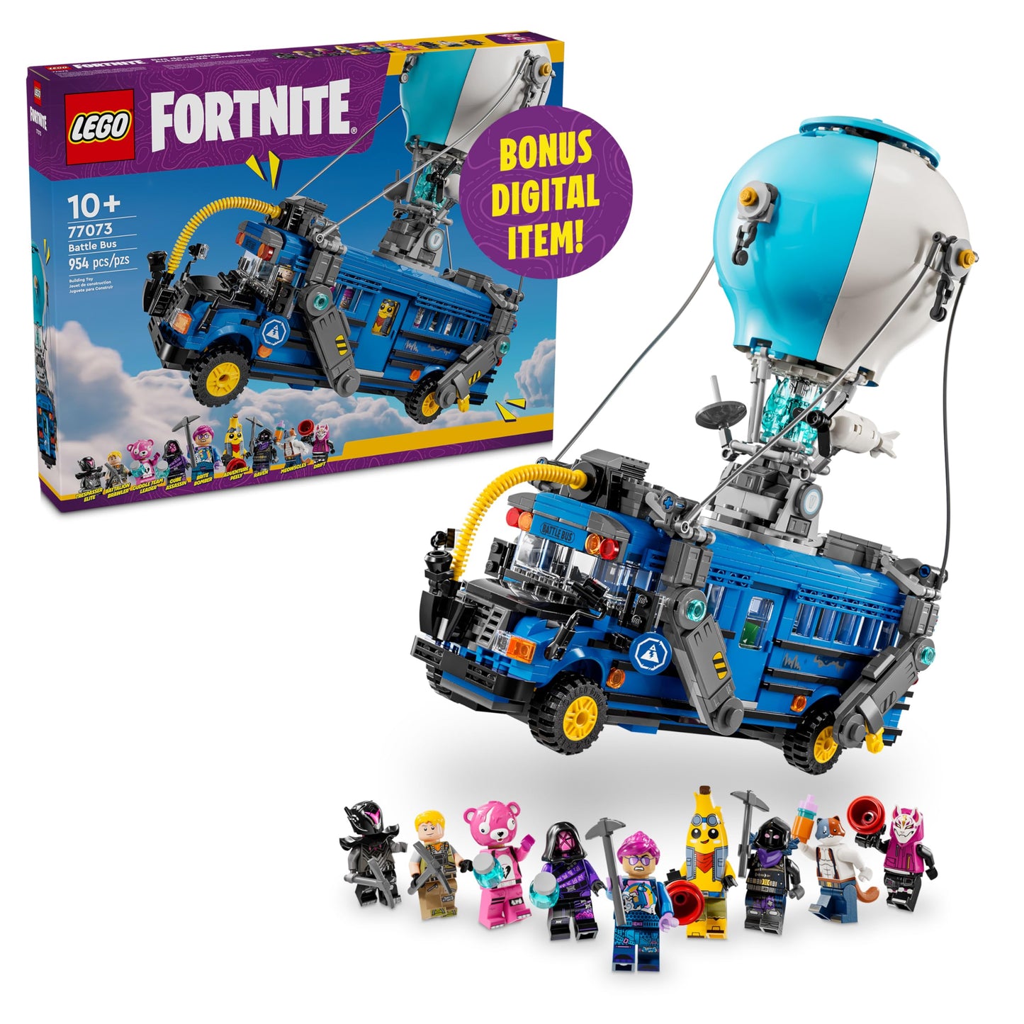 LEGO Fortnite Battle Bus – Collectible Toy Set with 9 Minifigures & Accessories Building Blocks