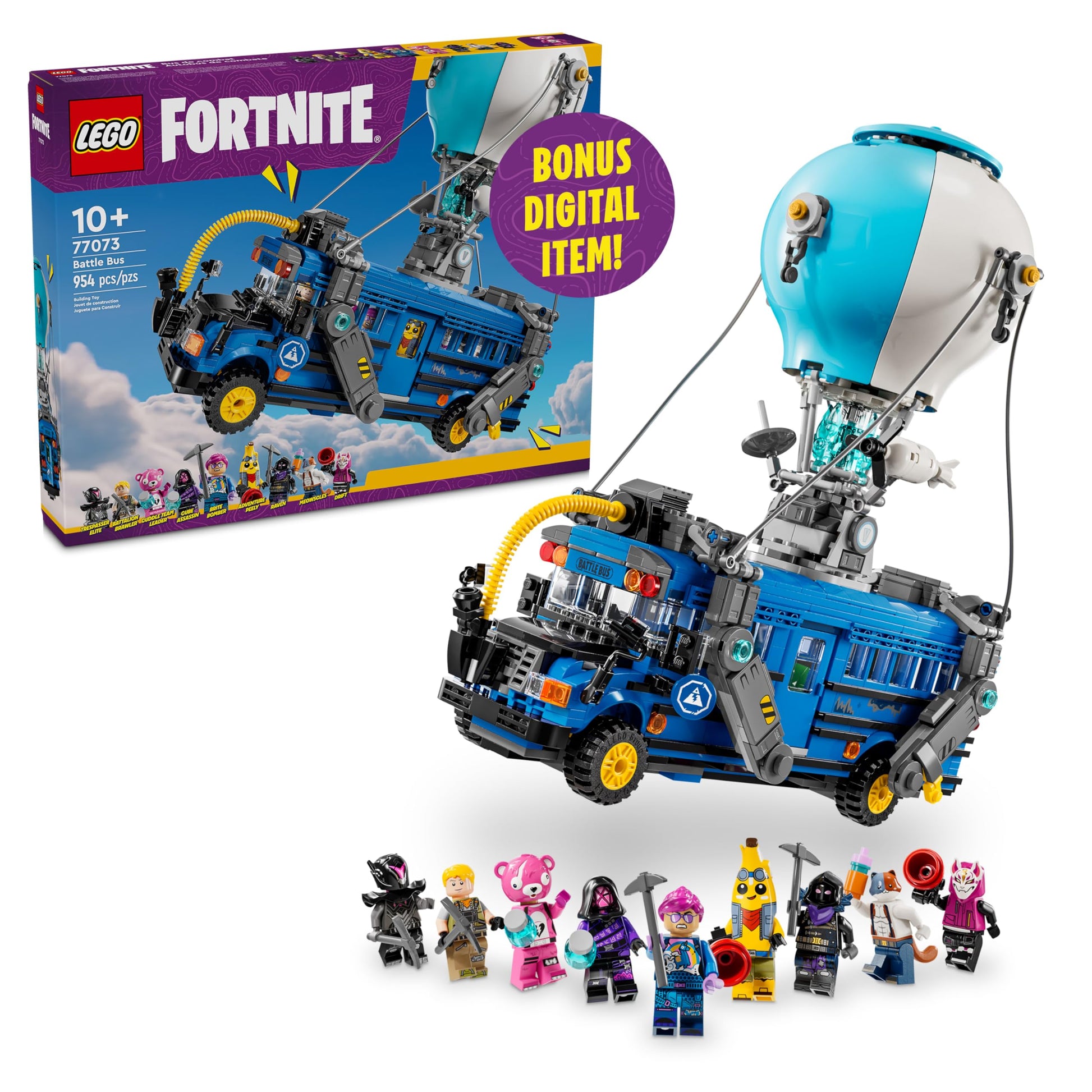 LEGO Fortnite Battle Bus – Collectible Toy Set with 9 Minifigures & Accessories Building Blocks