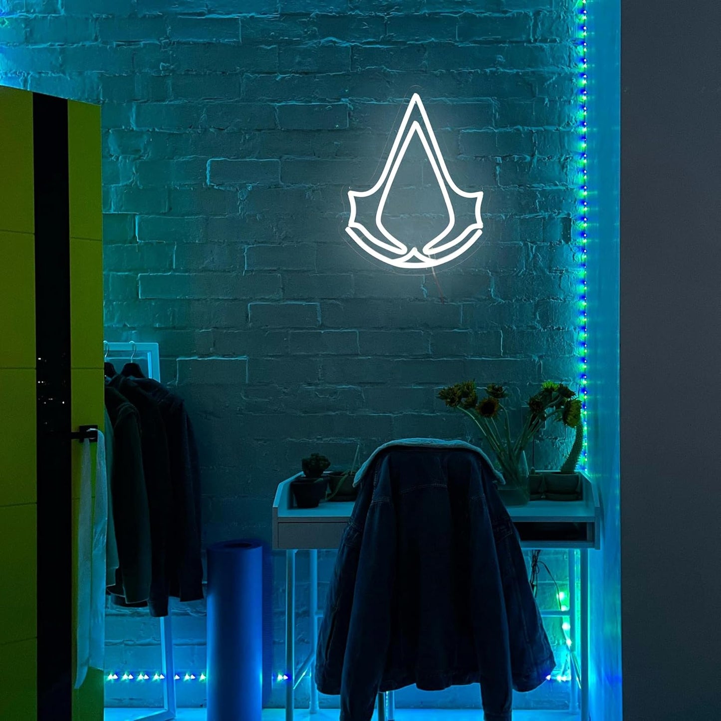 Assassin Neon Sign - LED Gaming Wall Decor | USB Powered Gamer Gift 11x13.8IN