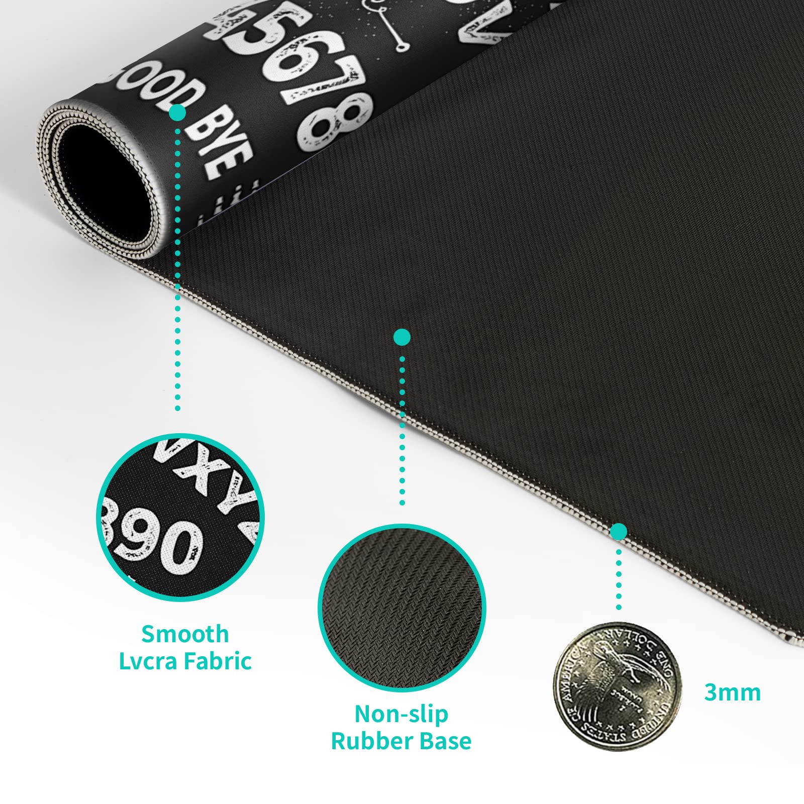 Gaming Mouse Pad – Large Non Slip Mouse Mat with Sea Wave Design, 31.5x11.8 Inch Mousepad