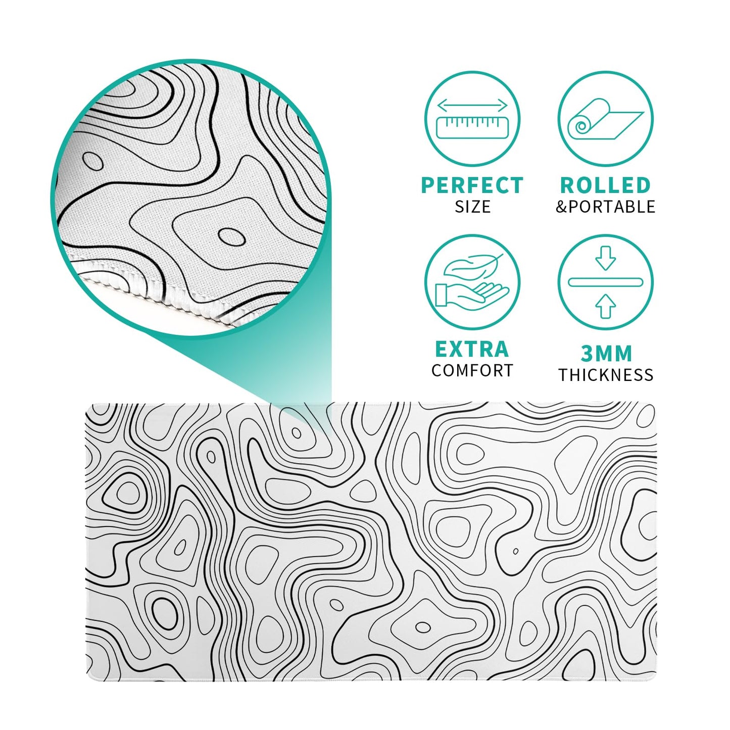 Mountain Gaming Mouse Pad 27.6x11.8 Inch Forest Large Mousepad Extended Grey Mousepad Gaming Non-Slip Rubber Base Stitched Edges Keyboard Mouse Mat Desk Pad for Office Home and Game