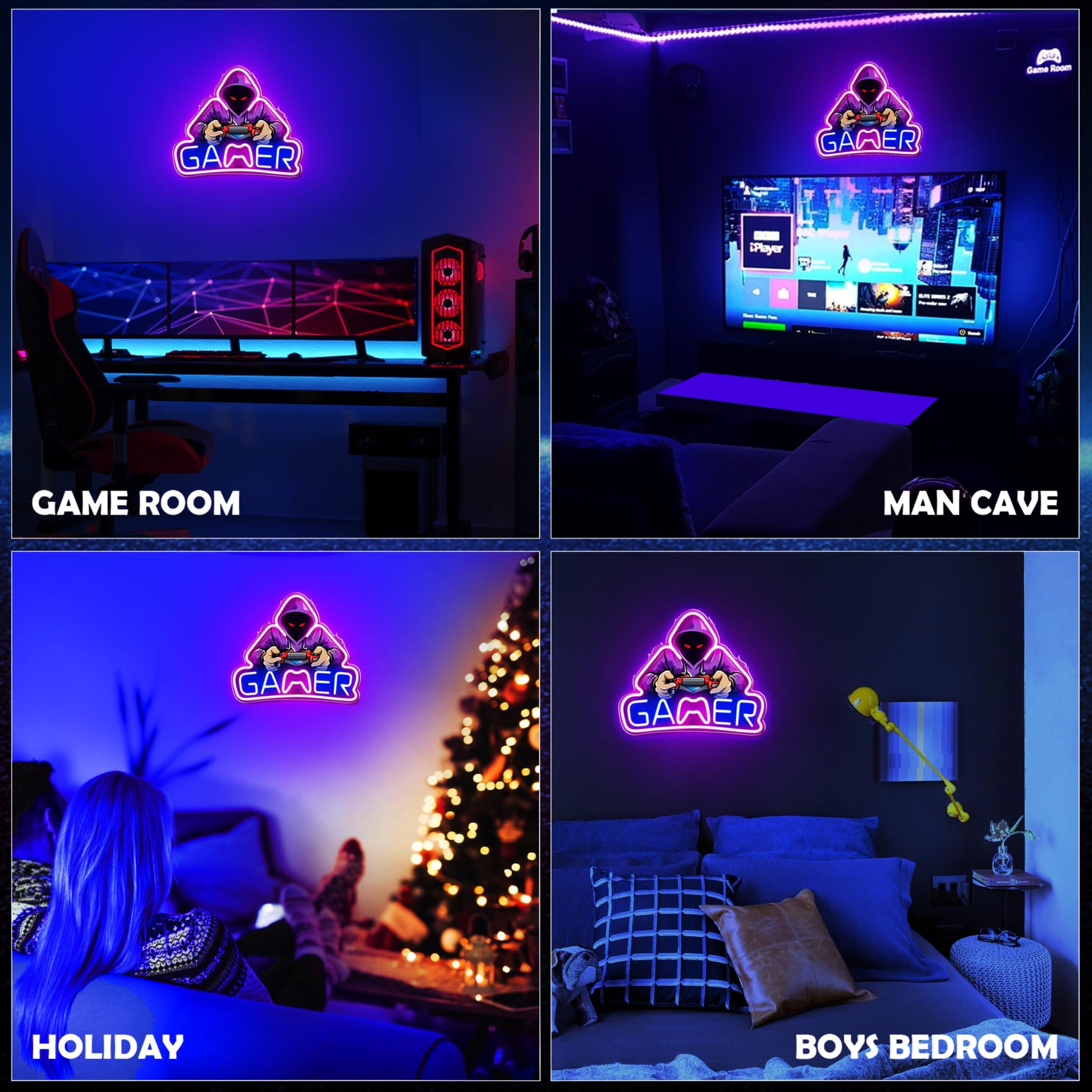 Gaming Neon Sign - LED Neon Light for Game Room Decoration | Teen Gamer Gift Home Decor