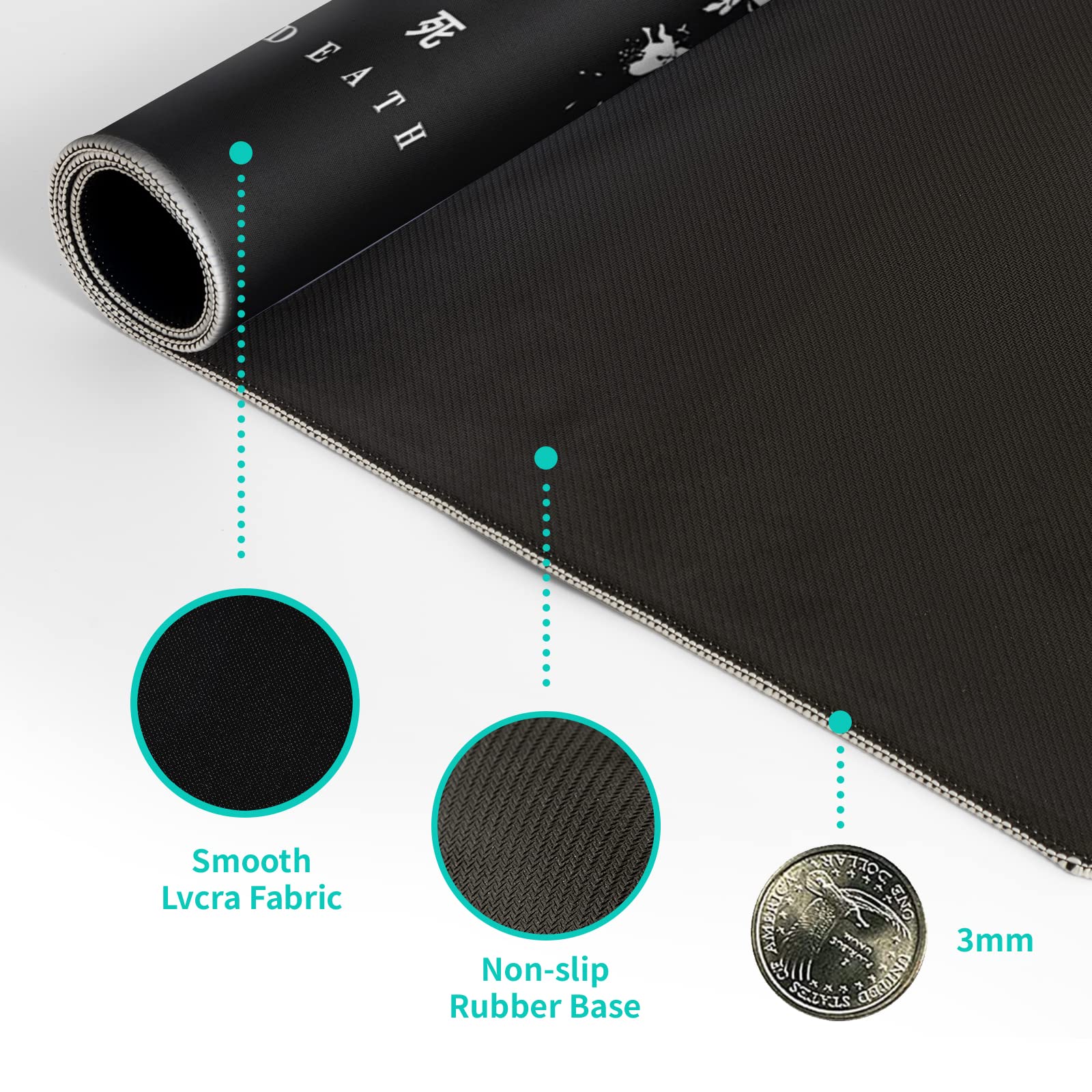 Gaming Mouse Pad – Large Non Slip Mouse Mat with Sea Wave Design, 31.5x11.8 Inch Mousepad