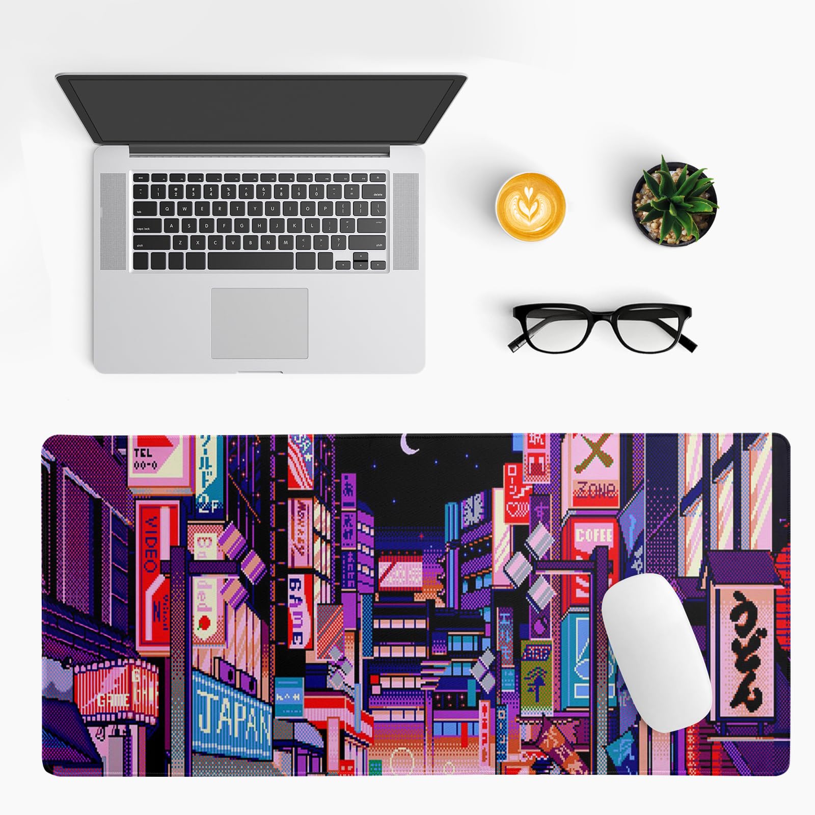 Gaming Mouse Pad – Large Non Slip Mouse Mat with Sea Wave Design, 31.5x11.8 Inch Mousepad