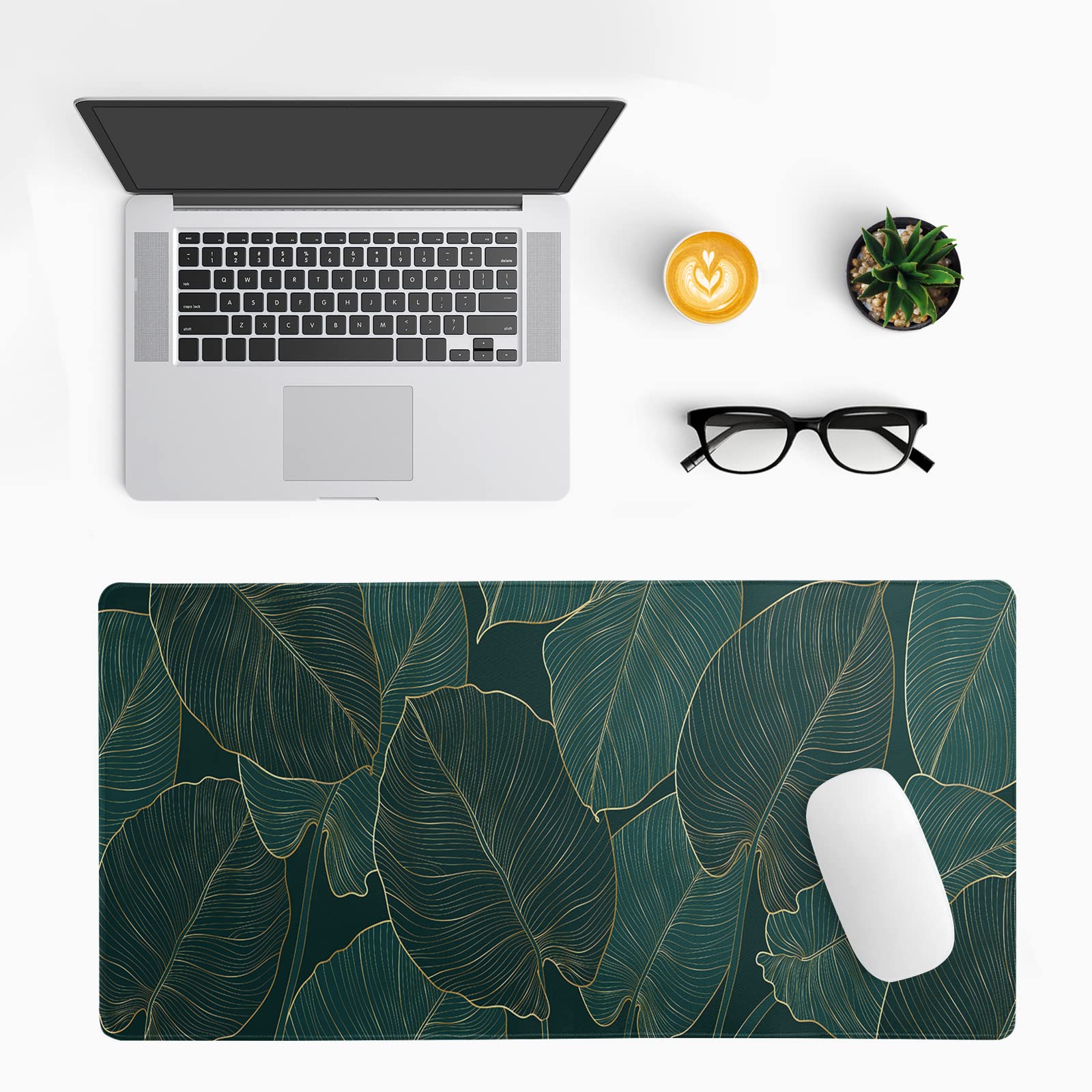 Mountain Gaming Mouse Pad 27.6x11.8 Inch Forest Large Mousepad Extended Grey Mousepad Gaming Non-Slip Rubber Base Stitched Edges Keyboard Mouse Mat Desk Pad for Office Home and Game