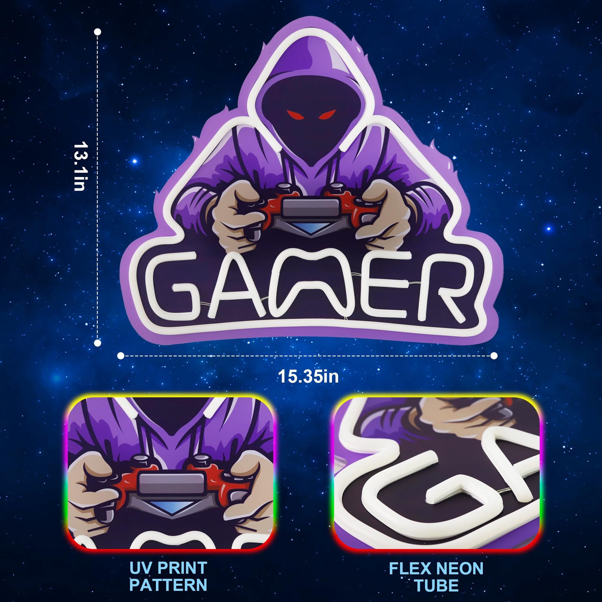Gaming Neon Sign - LED Neon Light for Game Room Decoration | Teen Gamer Gift Home Decor
