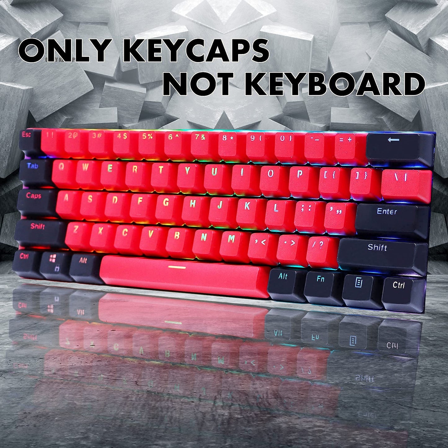 GTSP 61 Keycaps 60 Percent, Ducky One 2 Mini Keycaps for Mechanical Keyboard OEM Profile RGB PBT Keycap Set with Key Puller for Cherry MX Switches SK 61/Joker (Only keycaps) Blue