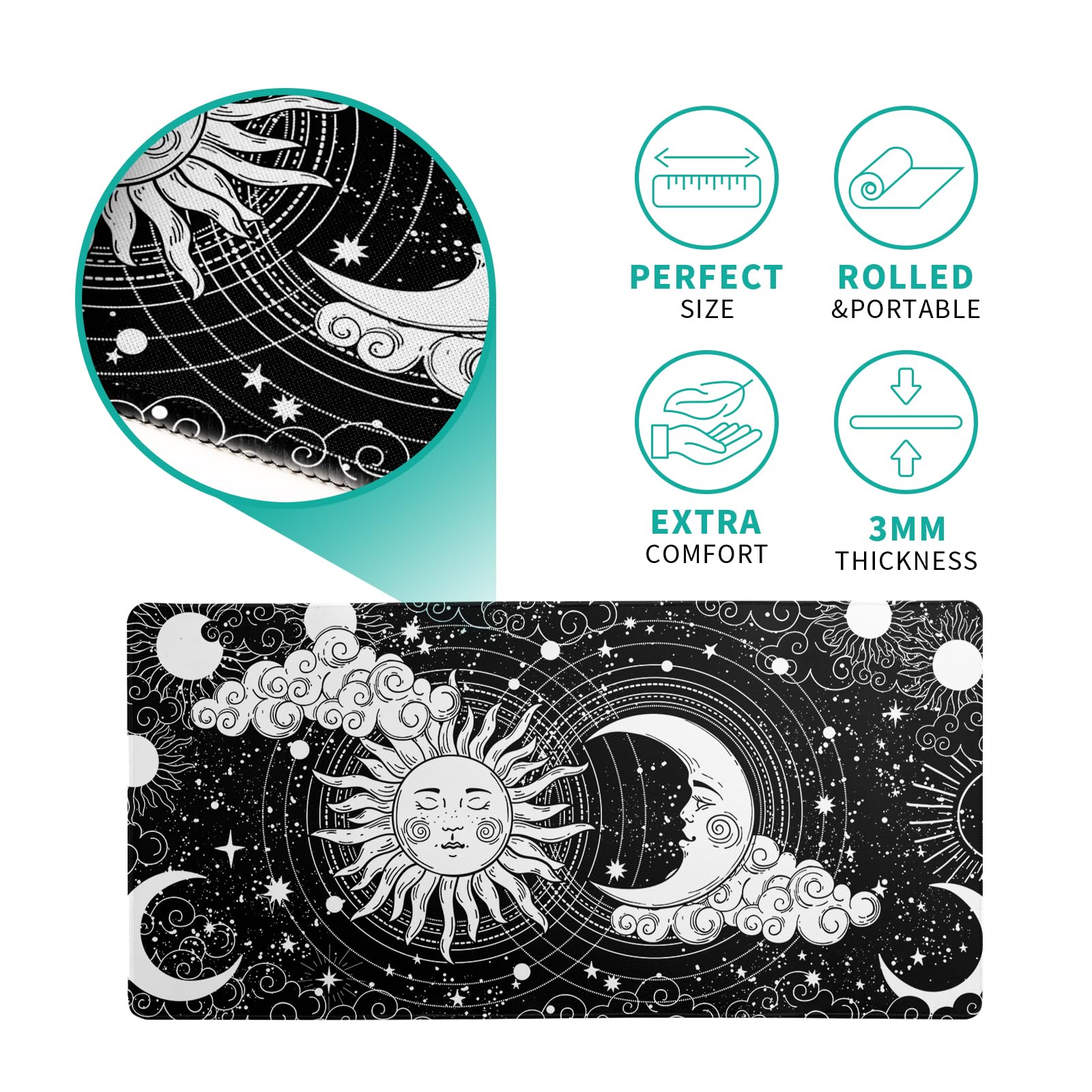 Mountain Gaming Mouse Pad 27.6x11.8 Inch Forest Large Mousepad Extended Grey Mousepad Gaming Non-Slip Rubber Base Stitched Edges Keyboard Mouse Mat Desk Pad for Office Home and Game