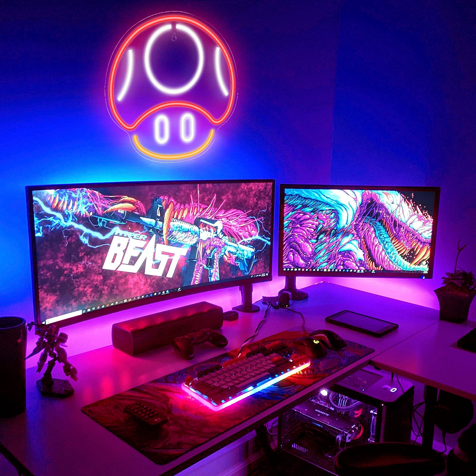 Gaming Neon Sign - LED Neon Light for Game Room Decoration | Teen Gamer Gift Home Decor