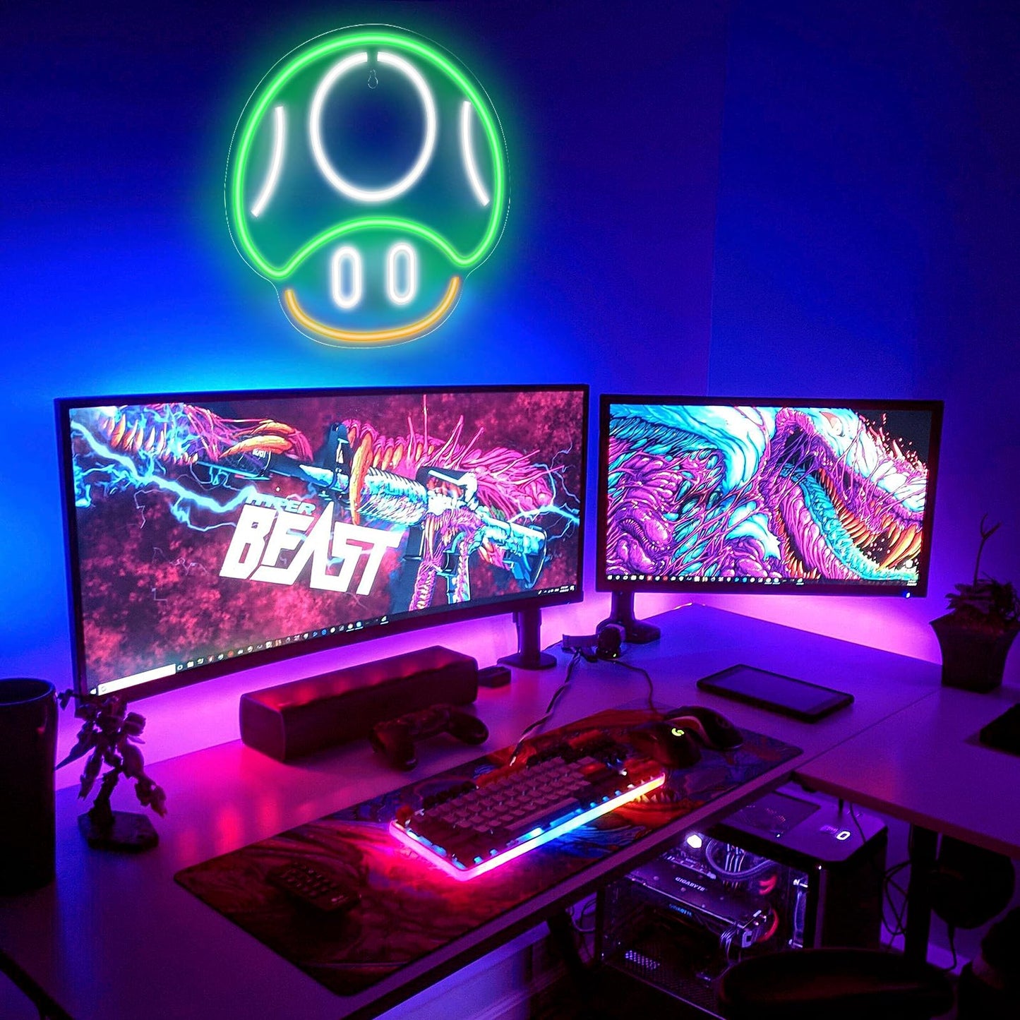 Kavaas Gamer Neon Sign, UV Printed Gaming Neon Sign for Gamer Room Decor - LED Video Game Neon Lights for Bedroom Boys, Gaming Wall decor - Best Gamer Gifts for Teenage Boys, Christmas