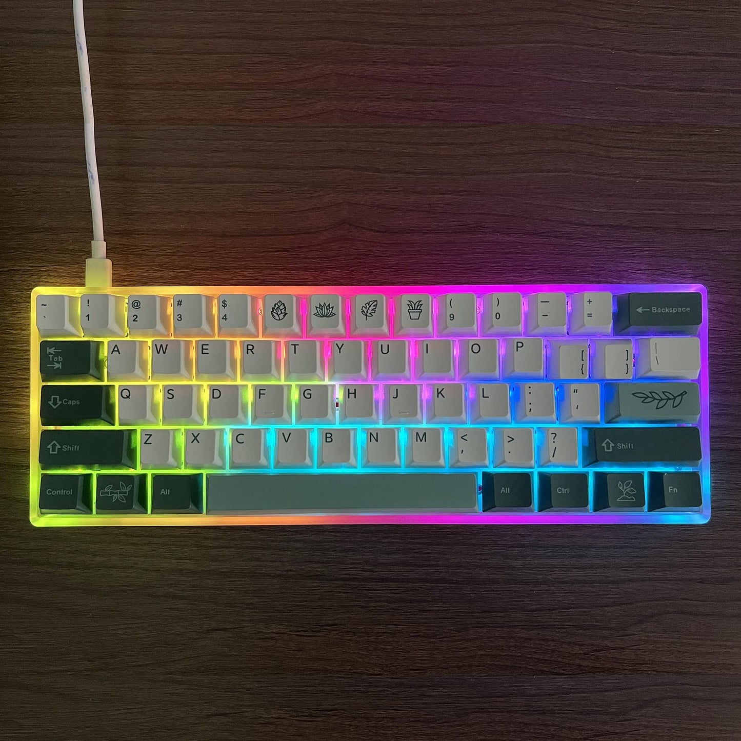 GTSP 61 Keycaps 60 Percent, Ducky One 2 Mini Keycaps for Mechanical Keyboard OEM Profile RGB PBT Keycap Set with Key Puller for Cherry MX Switches SK 61/Joker (Only keycaps) Blue