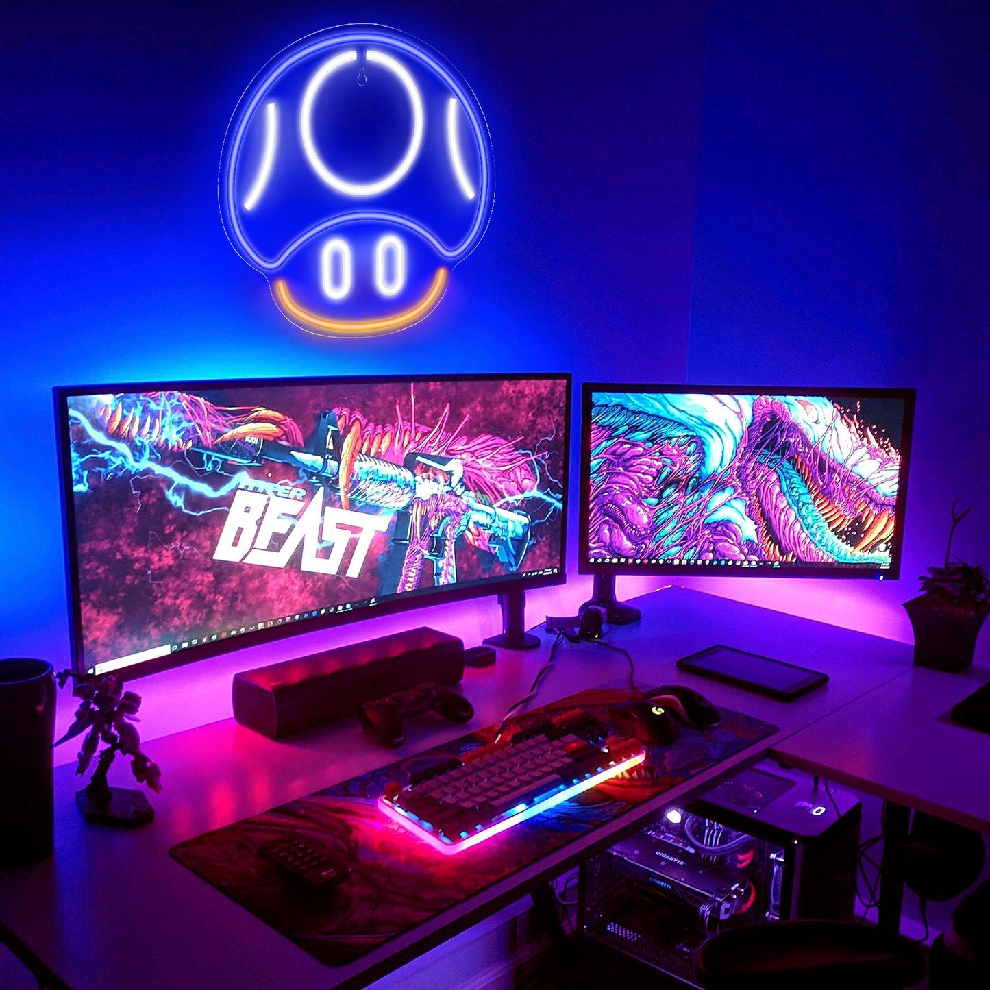 Kavaas Gamer Neon Sign, UV Printed Gaming Neon Sign for Gamer Room Decor - LED Video Game Neon Lights for Bedroom Boys, Gaming Wall decor - Best Gamer Gifts for Teenage Boys, Christmas