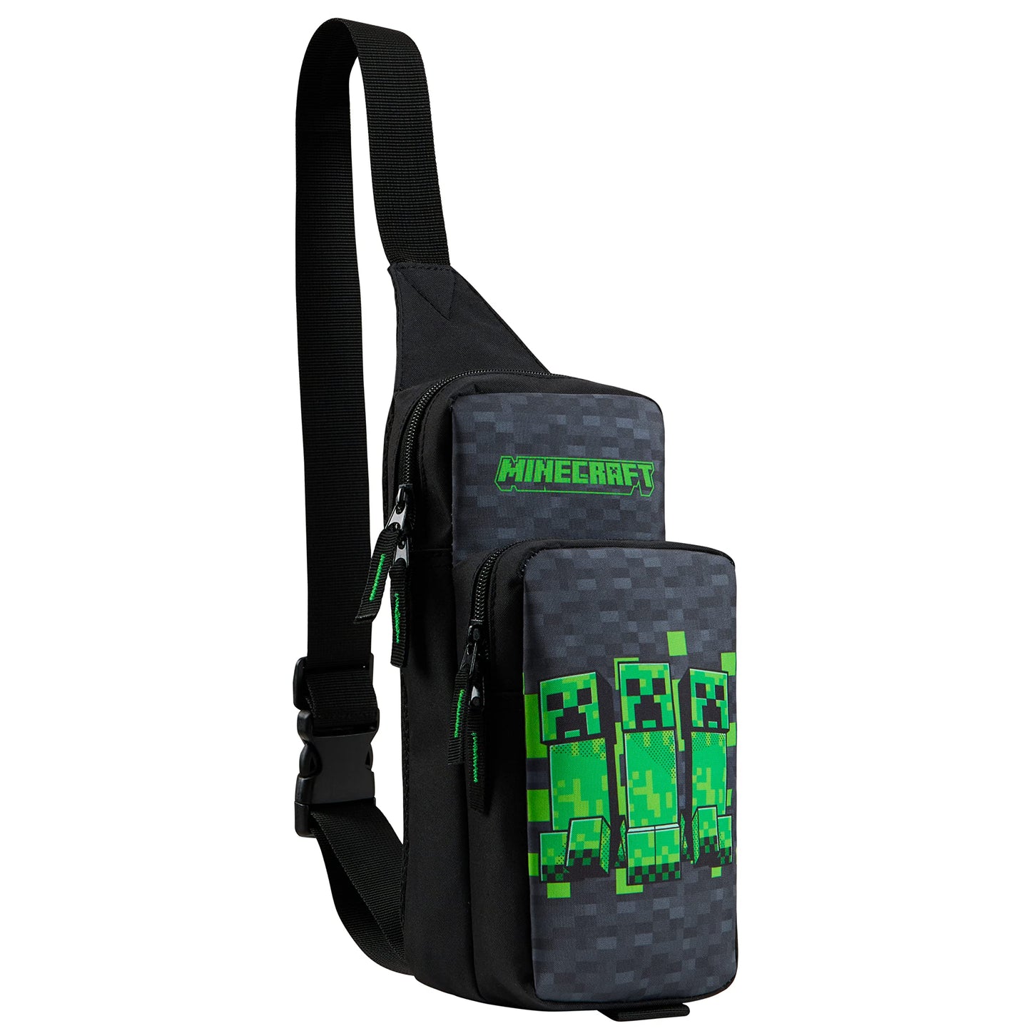 Minecraft Crossbody Bag for Kids Teens Creeper Sling Chest Bag for Travel with Adjustable Strap Gamer Gifts for Boys