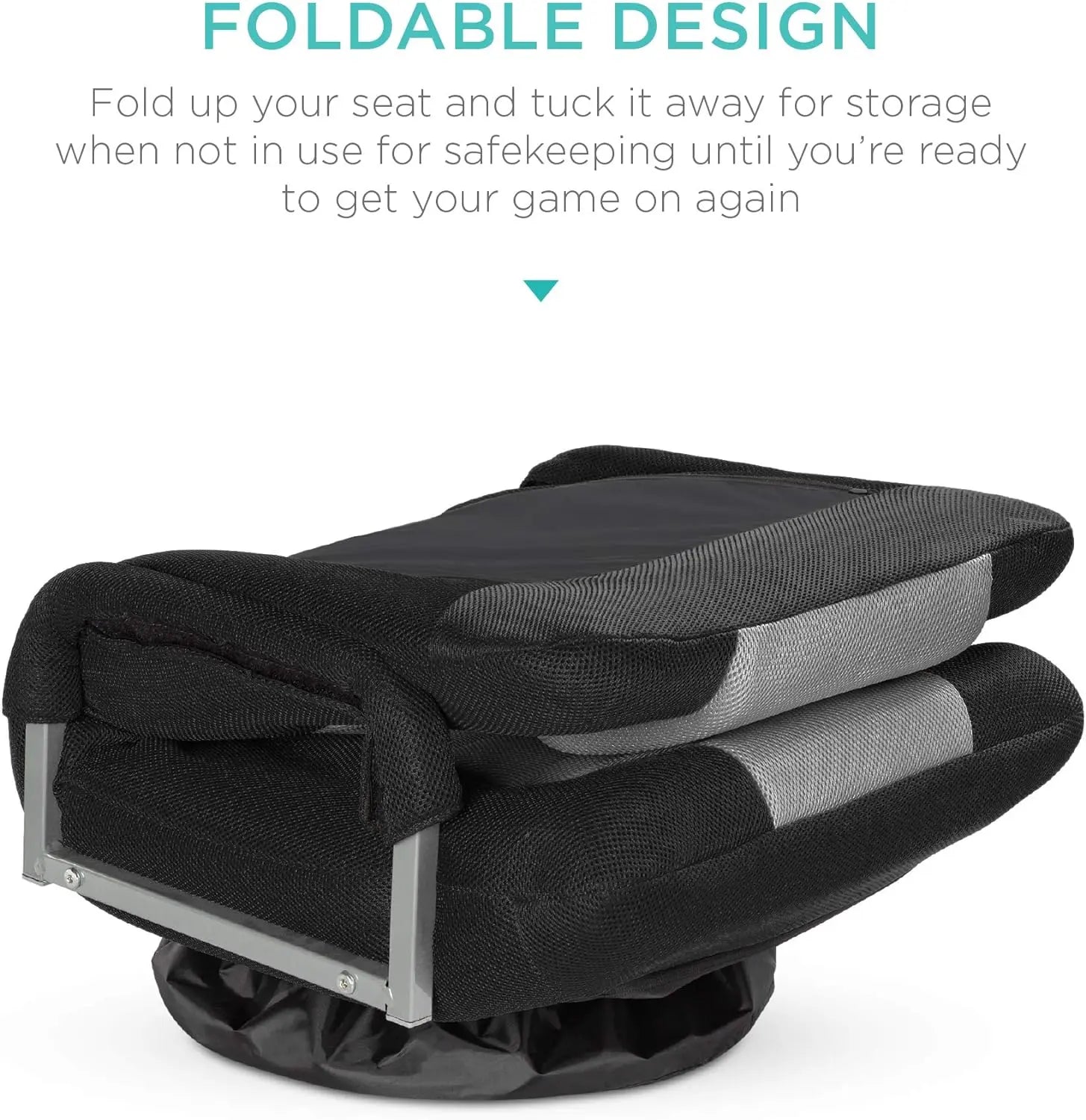 Best Choice Products Swivel Gaming Chair 360 Degree Multipurpose Floor Chair Rocker for TV, Reading, Playing Video Games w/Lumbar Support, Armrest Handles, Adjustable Backrest - Black/Red