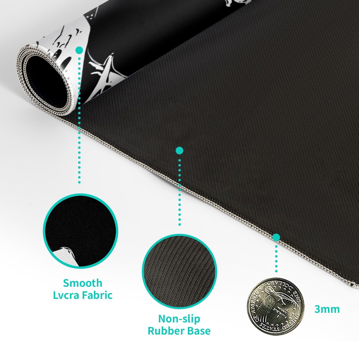 Mountain Gaming Mouse Pad 27.6x11.8 Inch Forest Large Mousepad Extended Grey Mousepad Gaming Non-Slip Rubber Base Stitched Edges Keyboard Mouse Mat Desk Pad for Office Home and Game