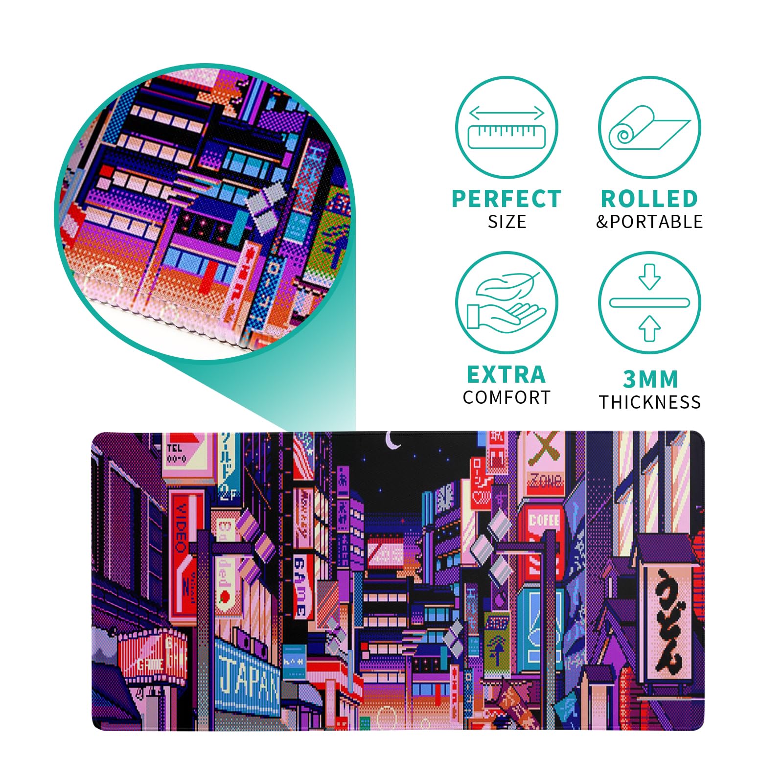 Mountain Gaming Mouse Pad 27.6x11.8 Inch Forest Large Mousepad Extended Grey Mousepad Gaming Non-Slip Rubber Base Stitched Edges Keyboard Mouse Mat Desk Pad for Office Home and Game