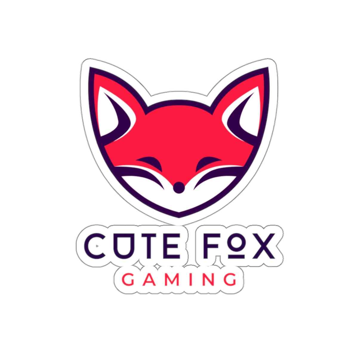 Cute Fox Stickers - Gaming Kiss-Cut Stickers 4" ร 4" White Paper products