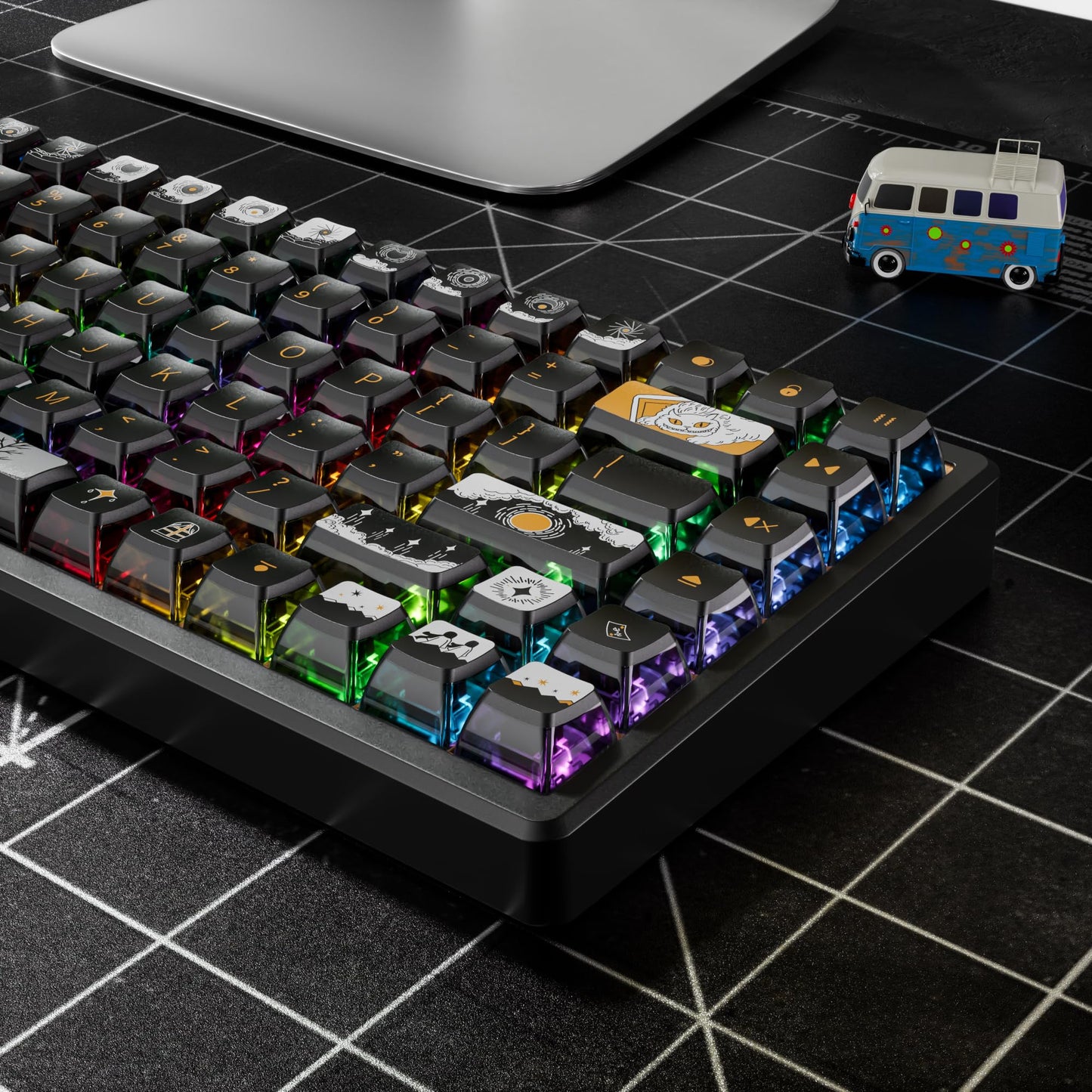 GTSP 61 Keycaps 60 Percent, Ducky One 2 Mini Keycaps for Mechanical Keyboard OEM Profile RGB PBT Keycap Set with Key Puller for Cherry MX Switches SK 61/Joker (Only keycaps) Blue