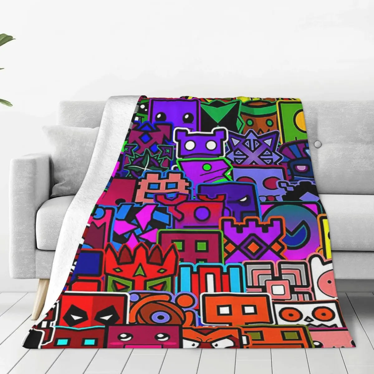 Geometry Dash Winter Throw Blanket 1