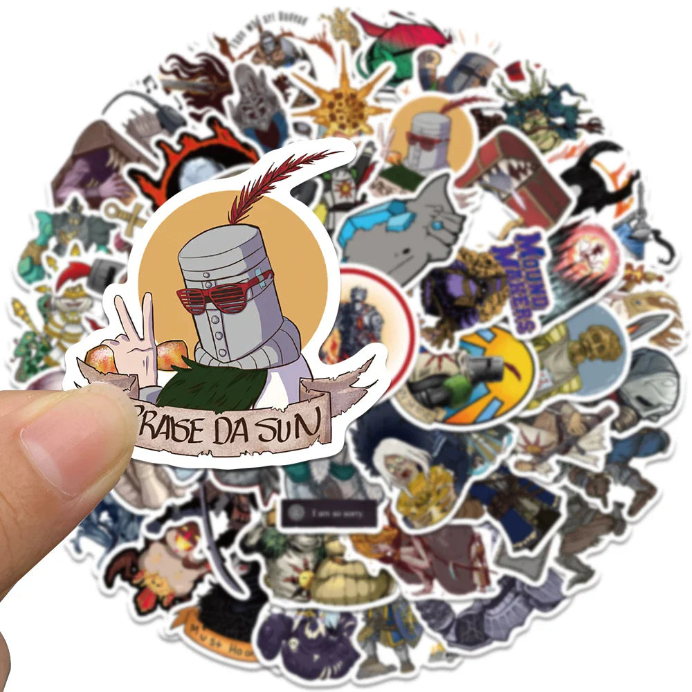 50PCS Dark Souls Themed Sticker Set – Waterproof Vinyl Decals for Laptops, Water Bottles, Consoles & More