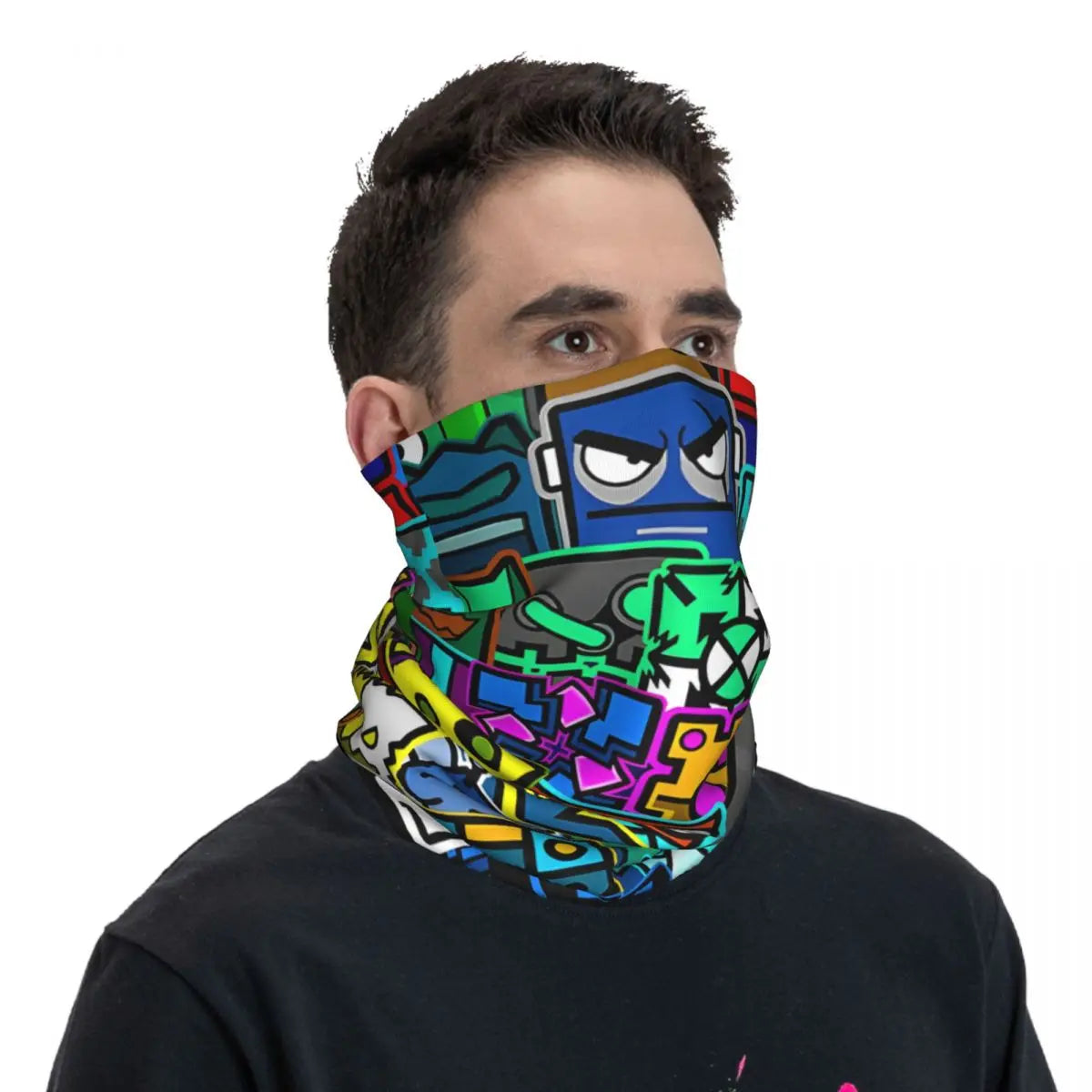 Geometry Dash Face Mask Neck Gaiter