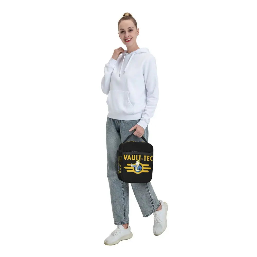 Vault Tec Fallout High-Capacity Insulated Lunch Bag - Thermal Tote for College Outdoor Food Storage